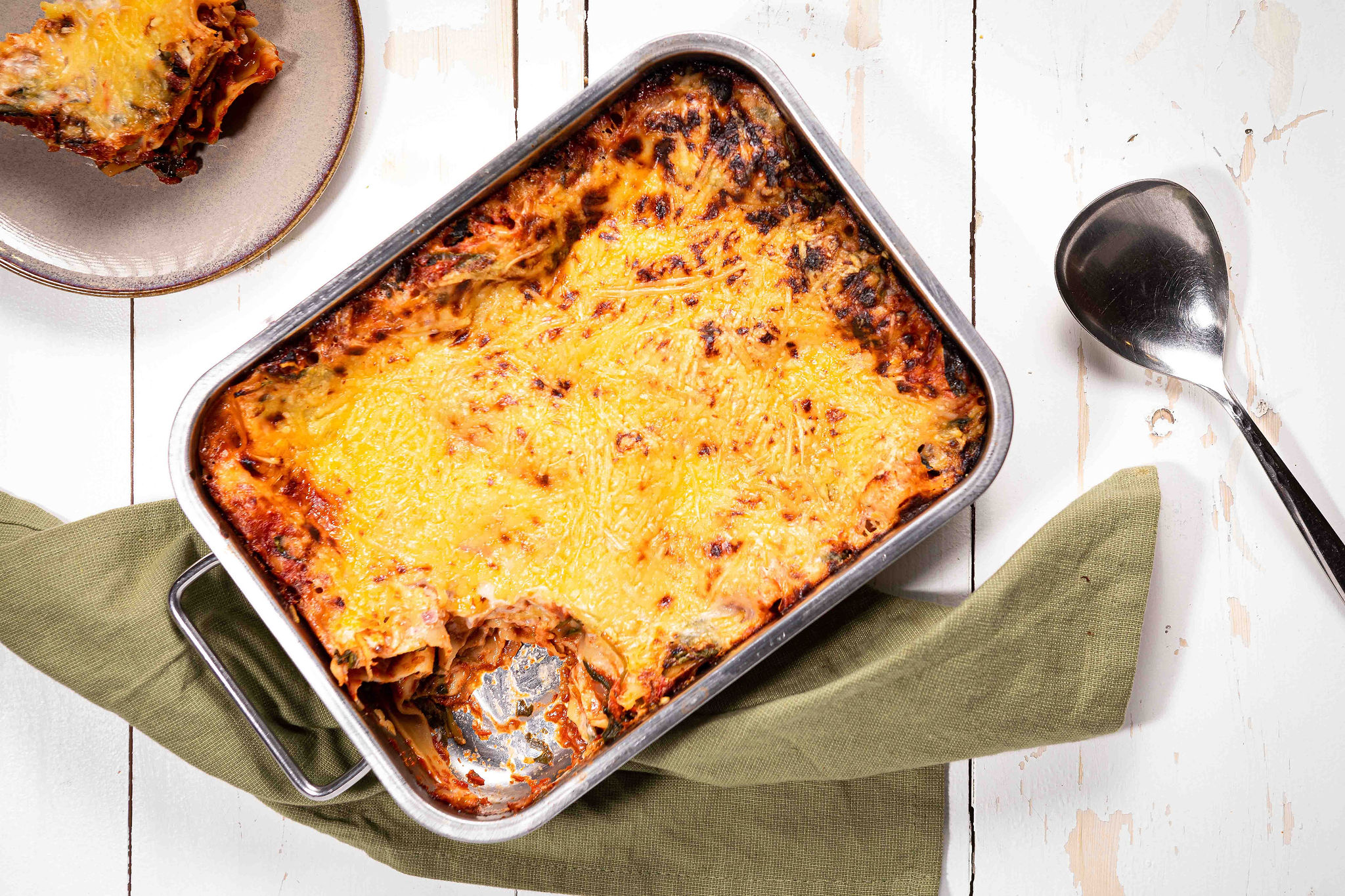 Lasagne met spinazie en tomaat