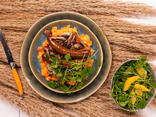 Runderchipolata’s met zoete aardappelpuree