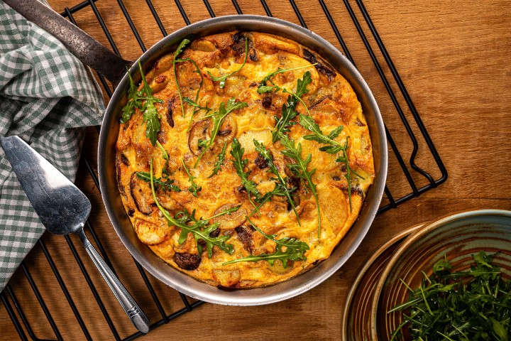 Frittata met brandnetelkaas