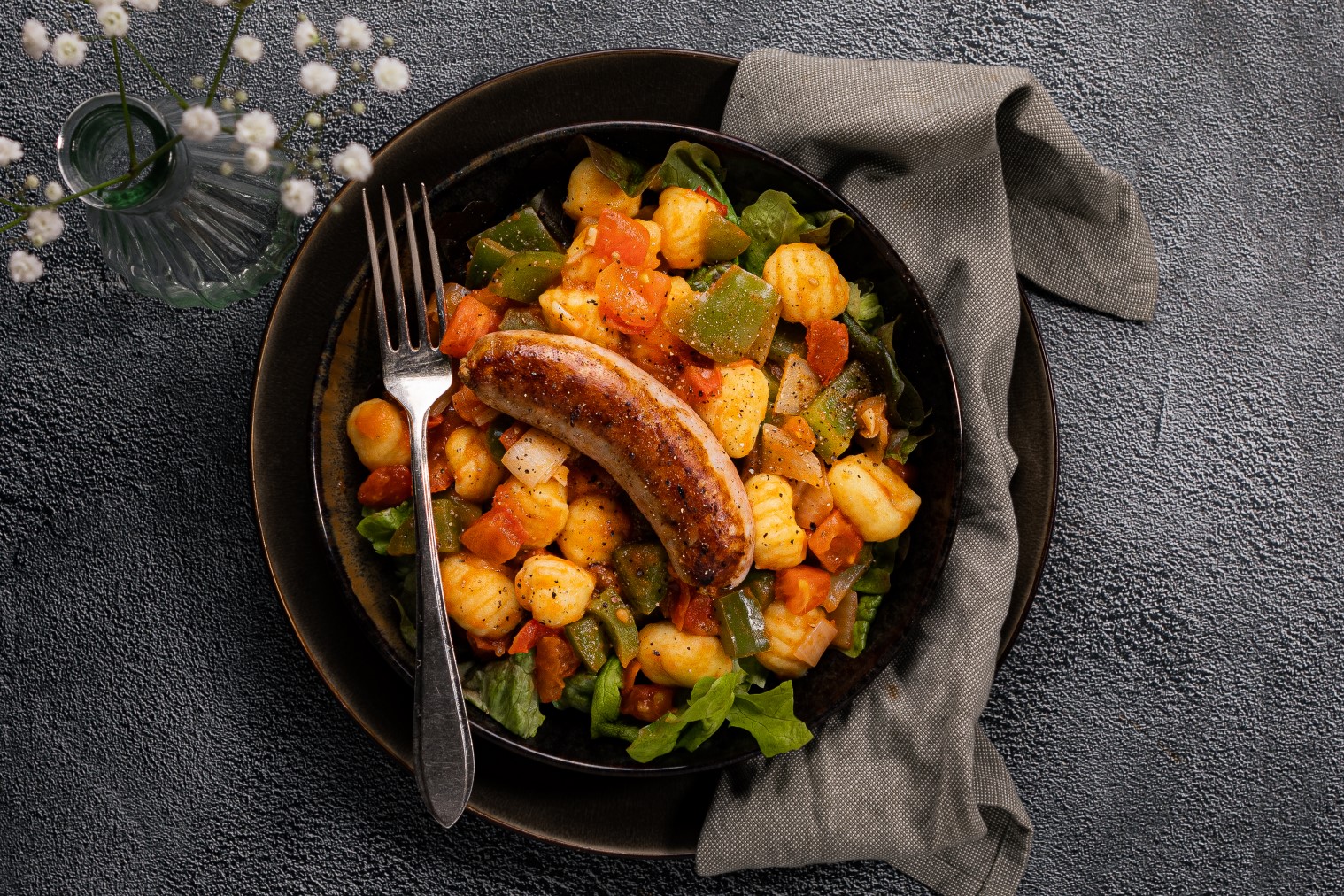 Brandt en levie venkelworst met gnocchi en tomaten