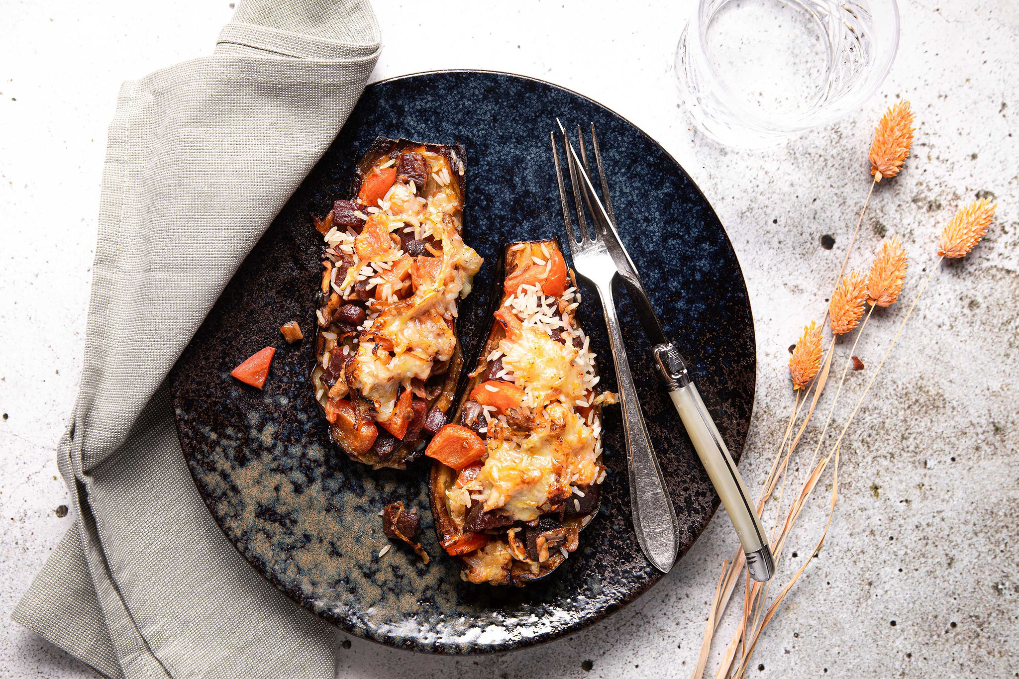 Gevulde aubergine