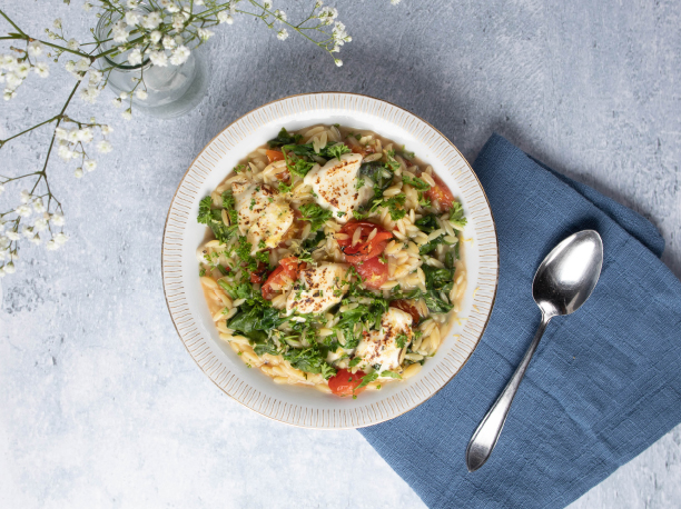 Orzo ovenschotel met mozzarella