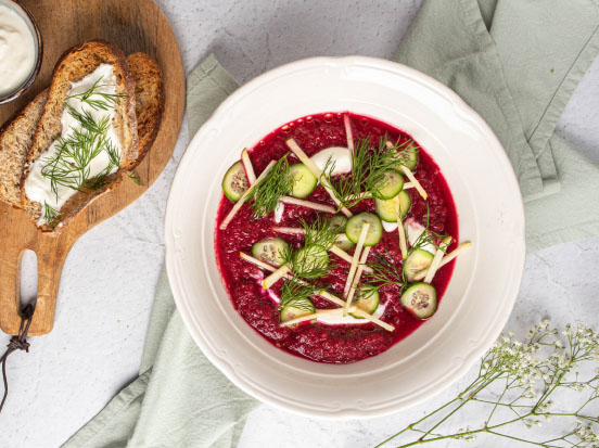 Rode bieten gazpacho