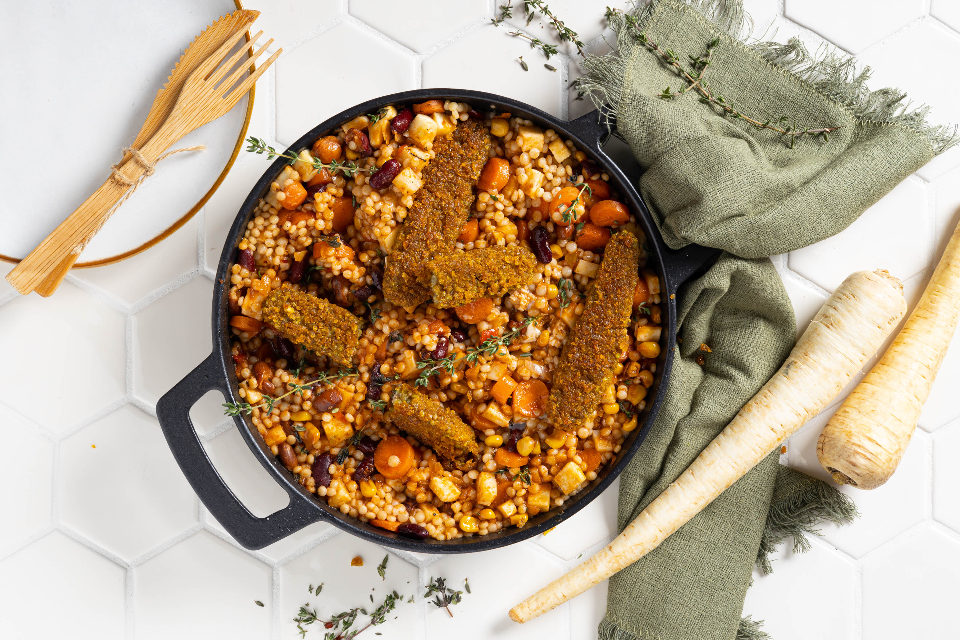 Bonenstoof met crispy tempeh