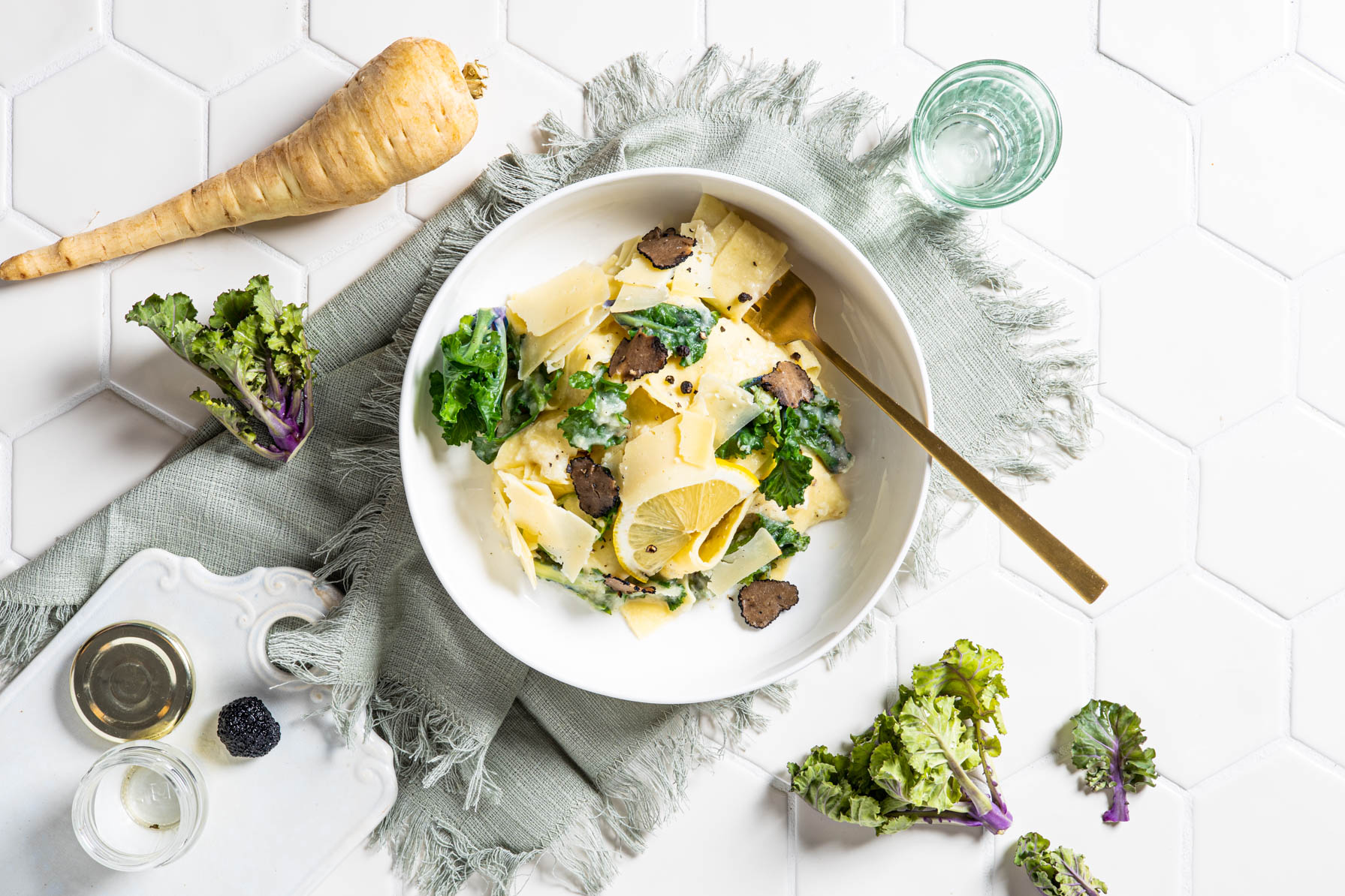 Seizoensbox VG| Flower sprouts met tagliatelle, pastinaak