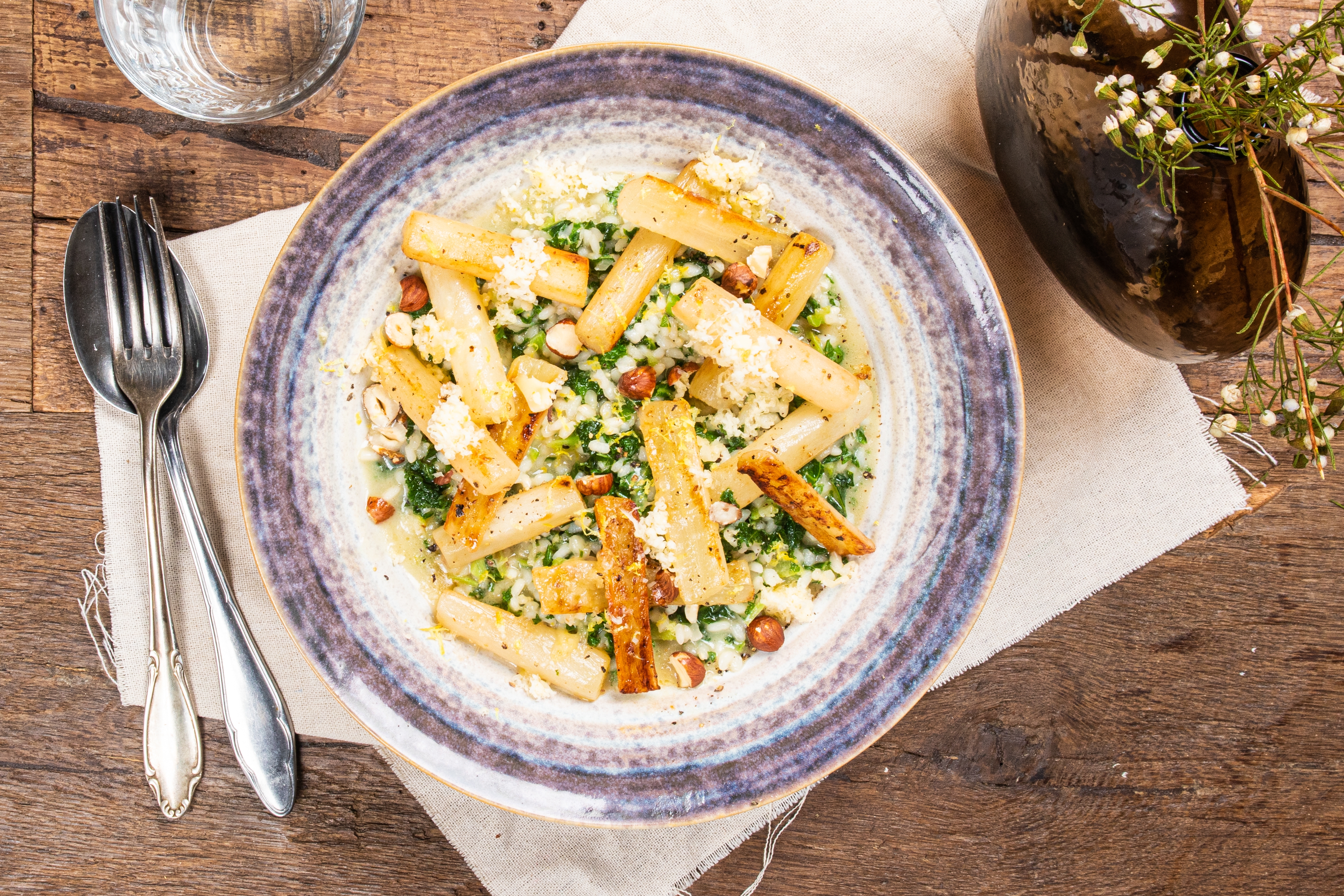 Gemak VEGA | Risotto met rode boerenkool, schorseneren