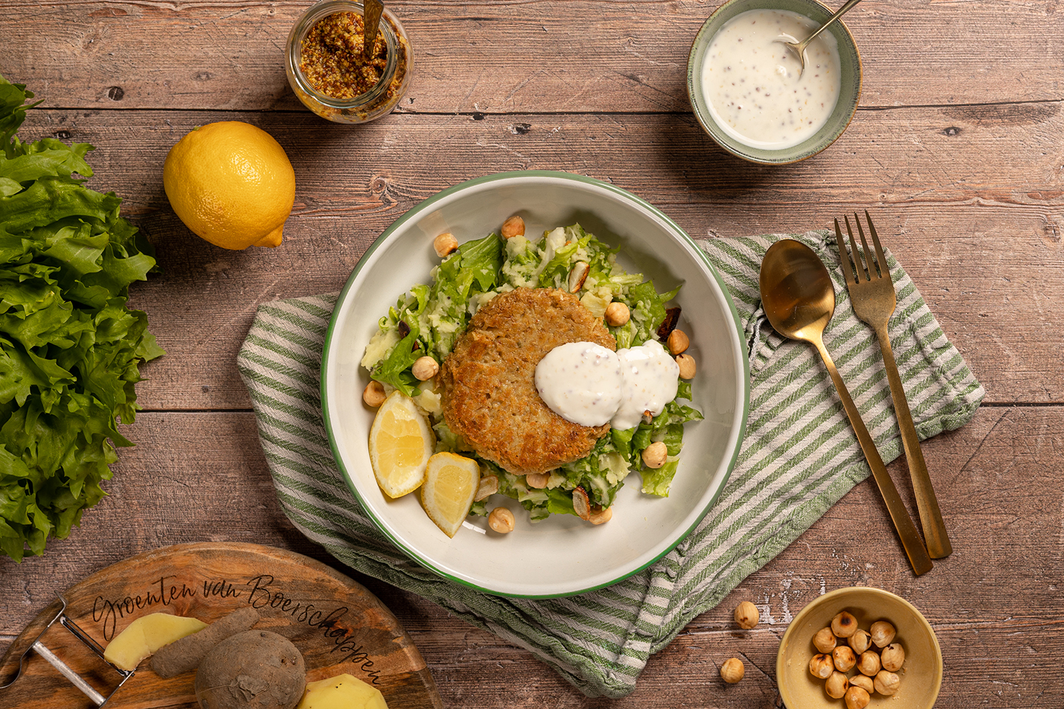 Andijviestamppot met yoghurt-mosterdsaus