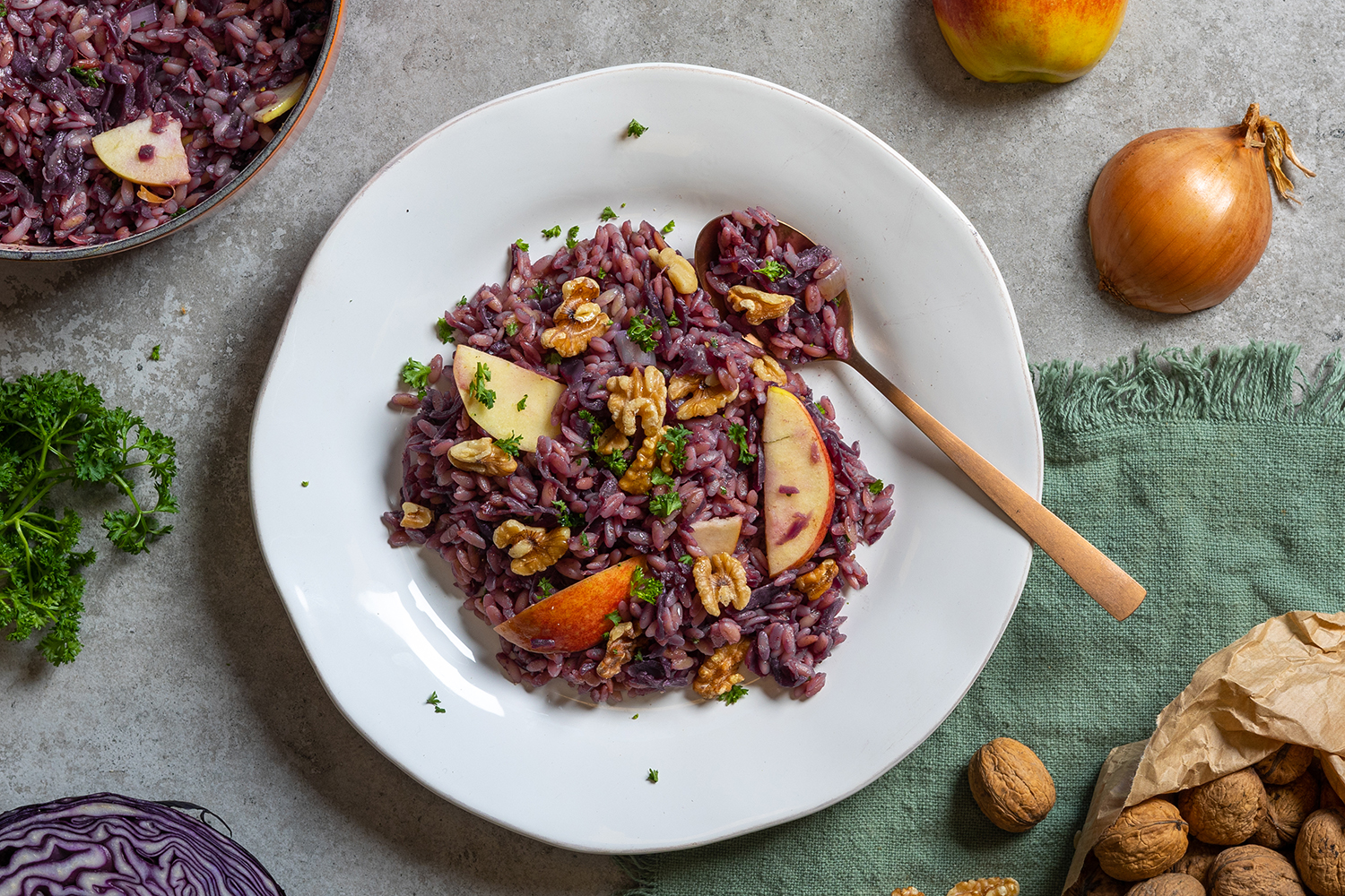 Orzo met rode kool