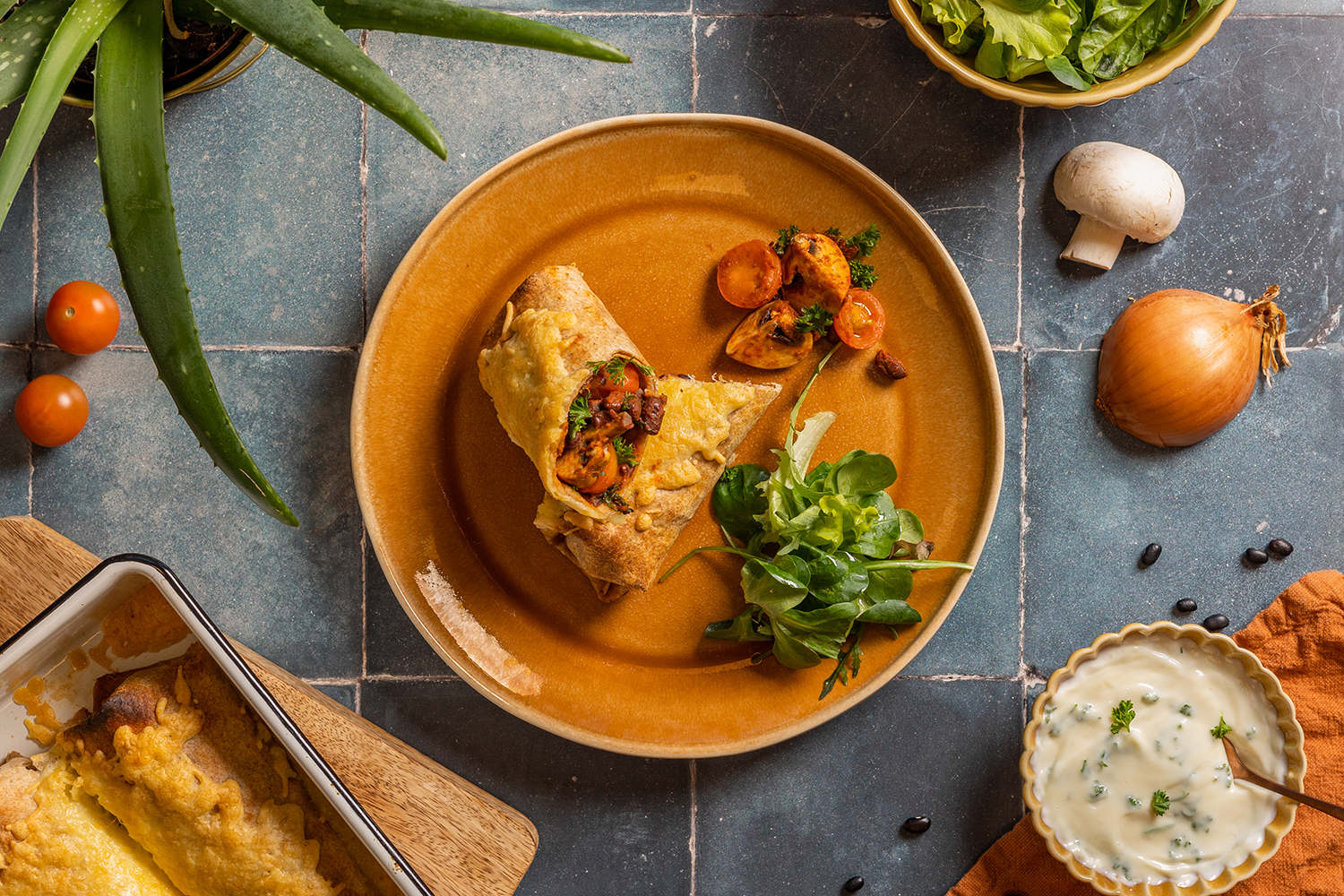 Mexicaanse wrap met zwarte bonen