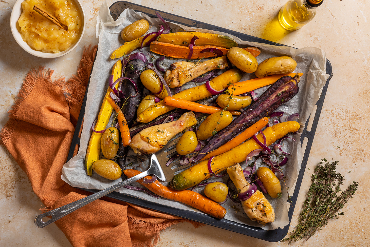Traybake met wortel,