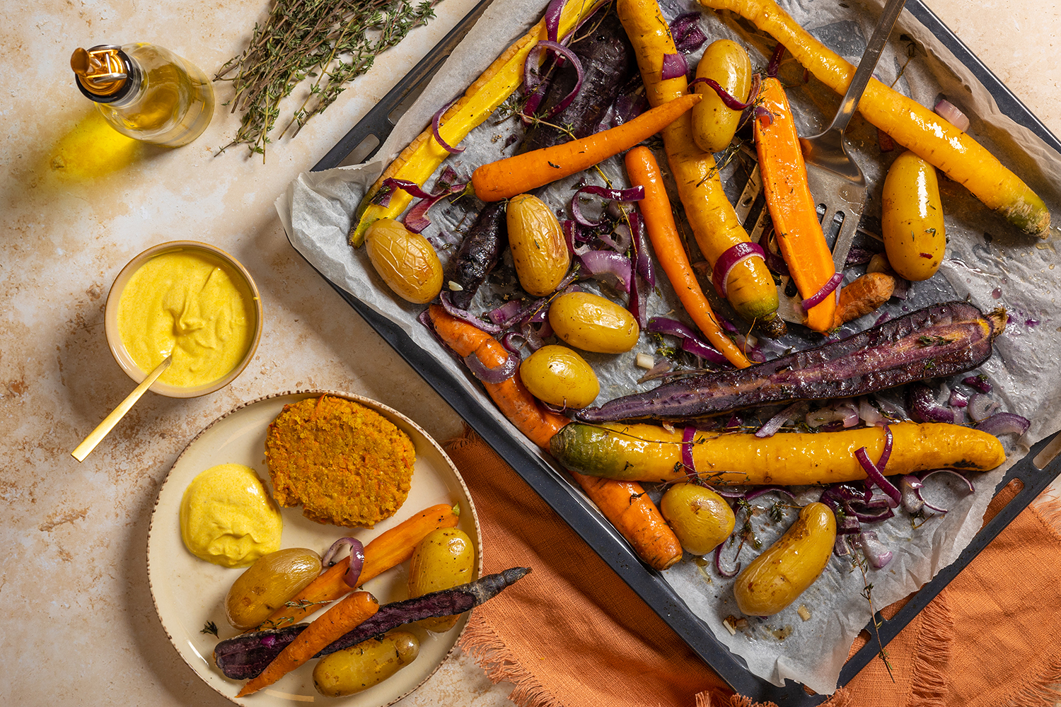 Traybake met pompoenburger