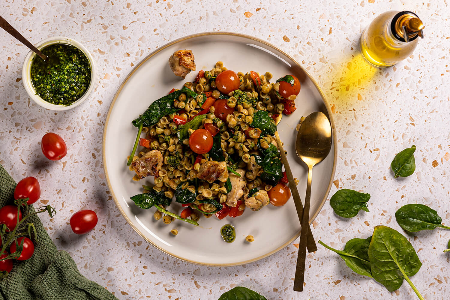 Conchigliettes met pesto