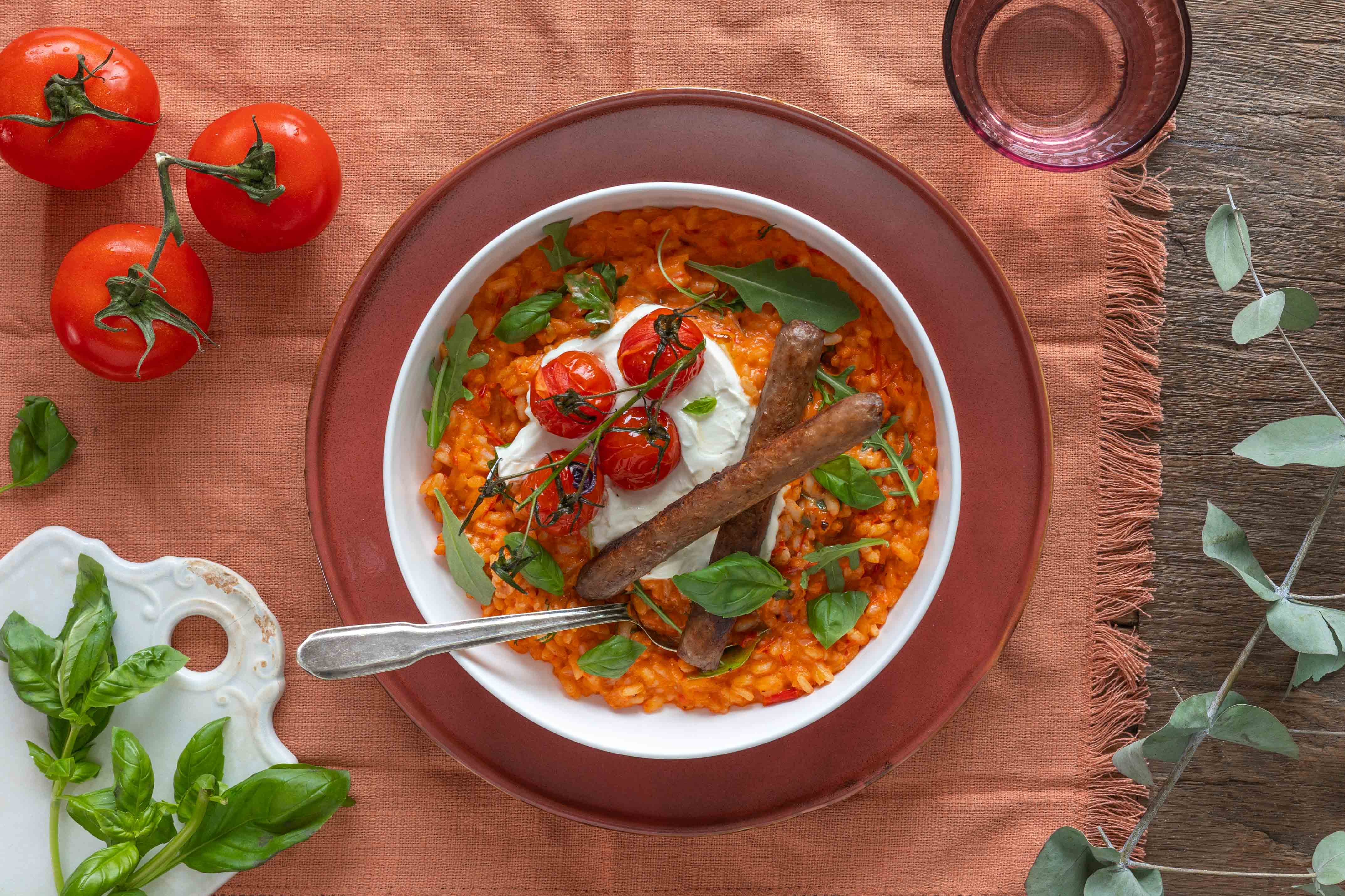 Smeuïge paprika-tomatenrisotto