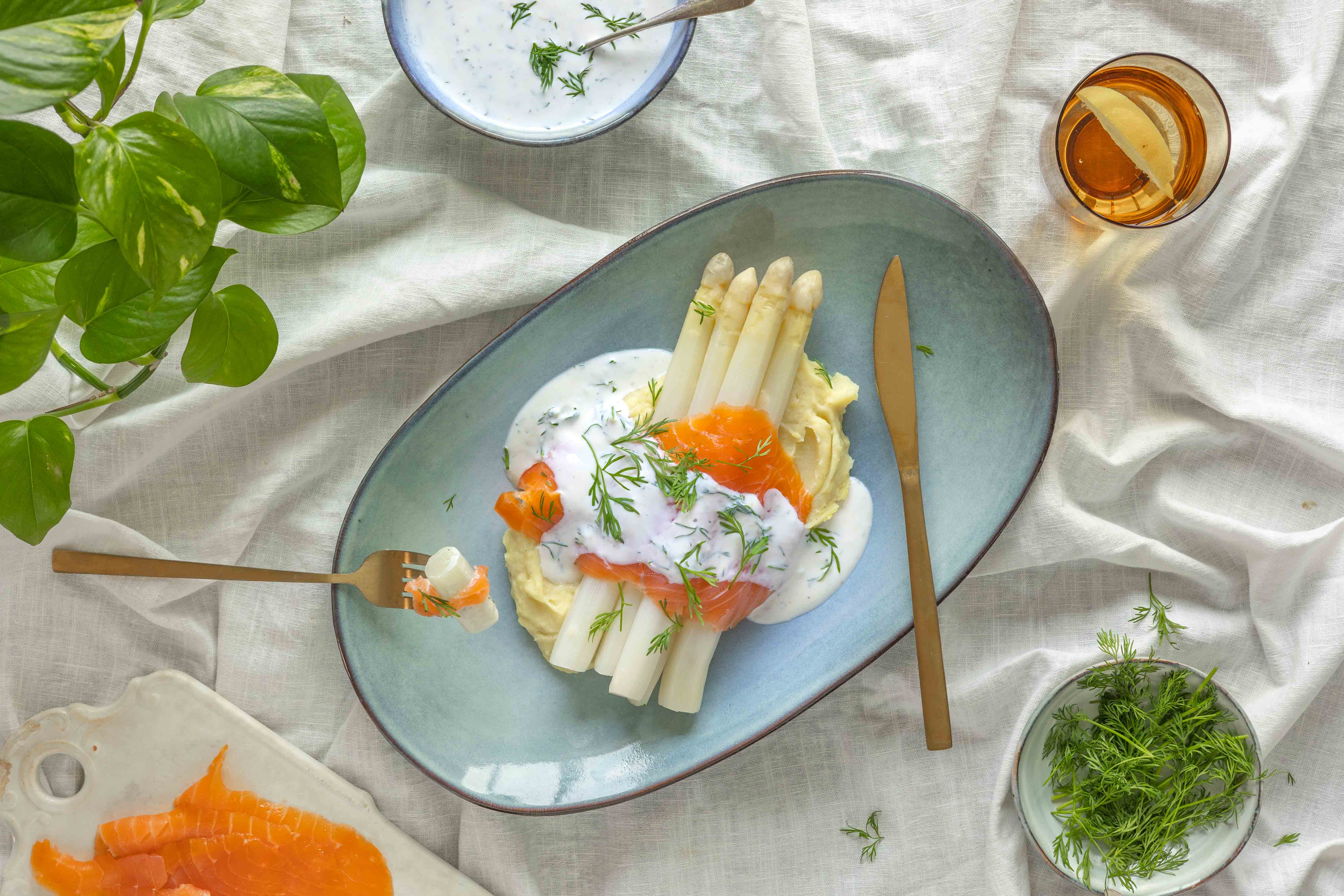 Asperges met zalm