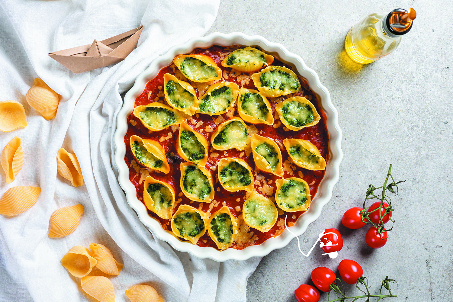 Gevulde pastabootjes