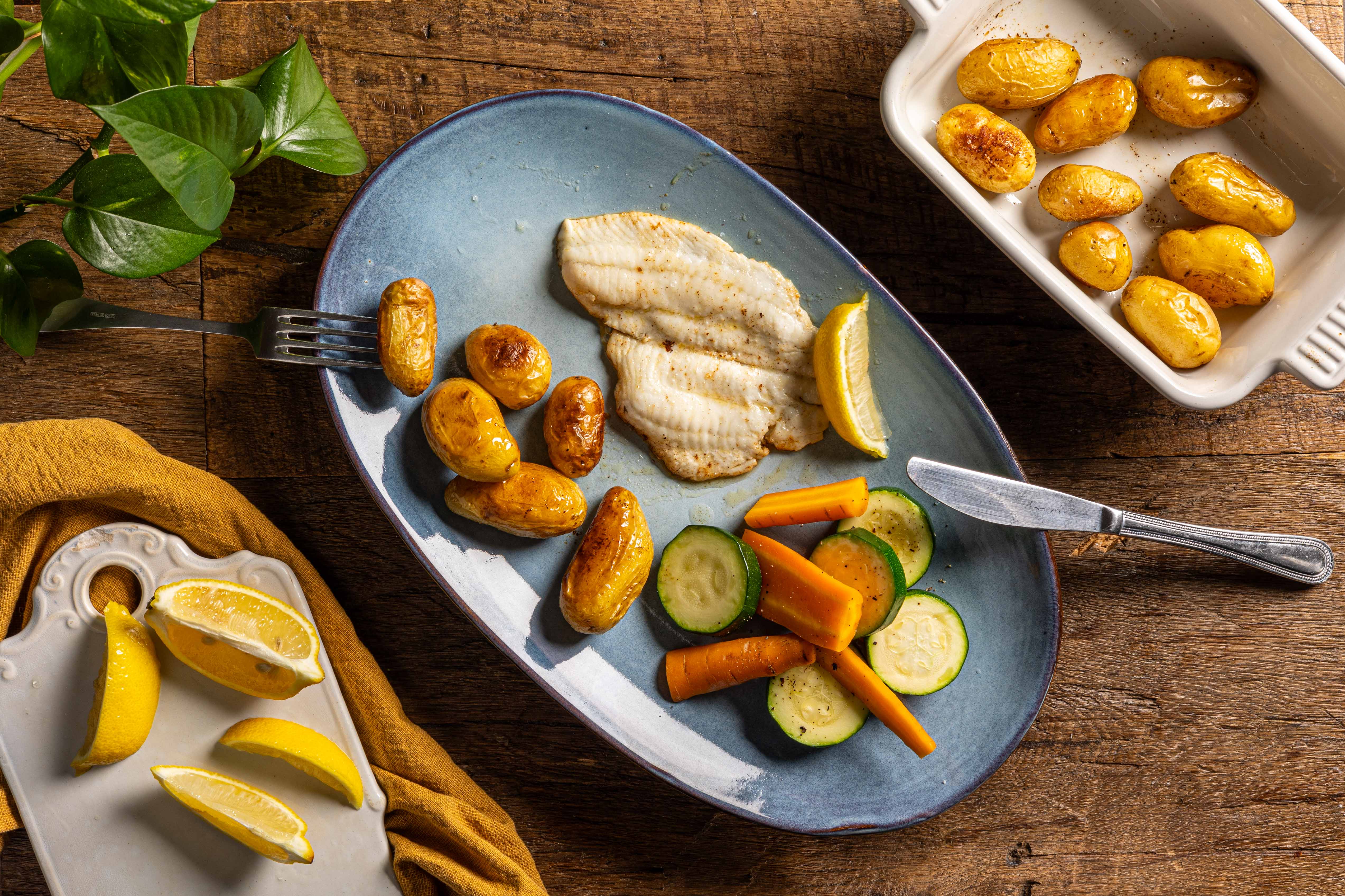 Scholfilet met krieltjes uit de oven