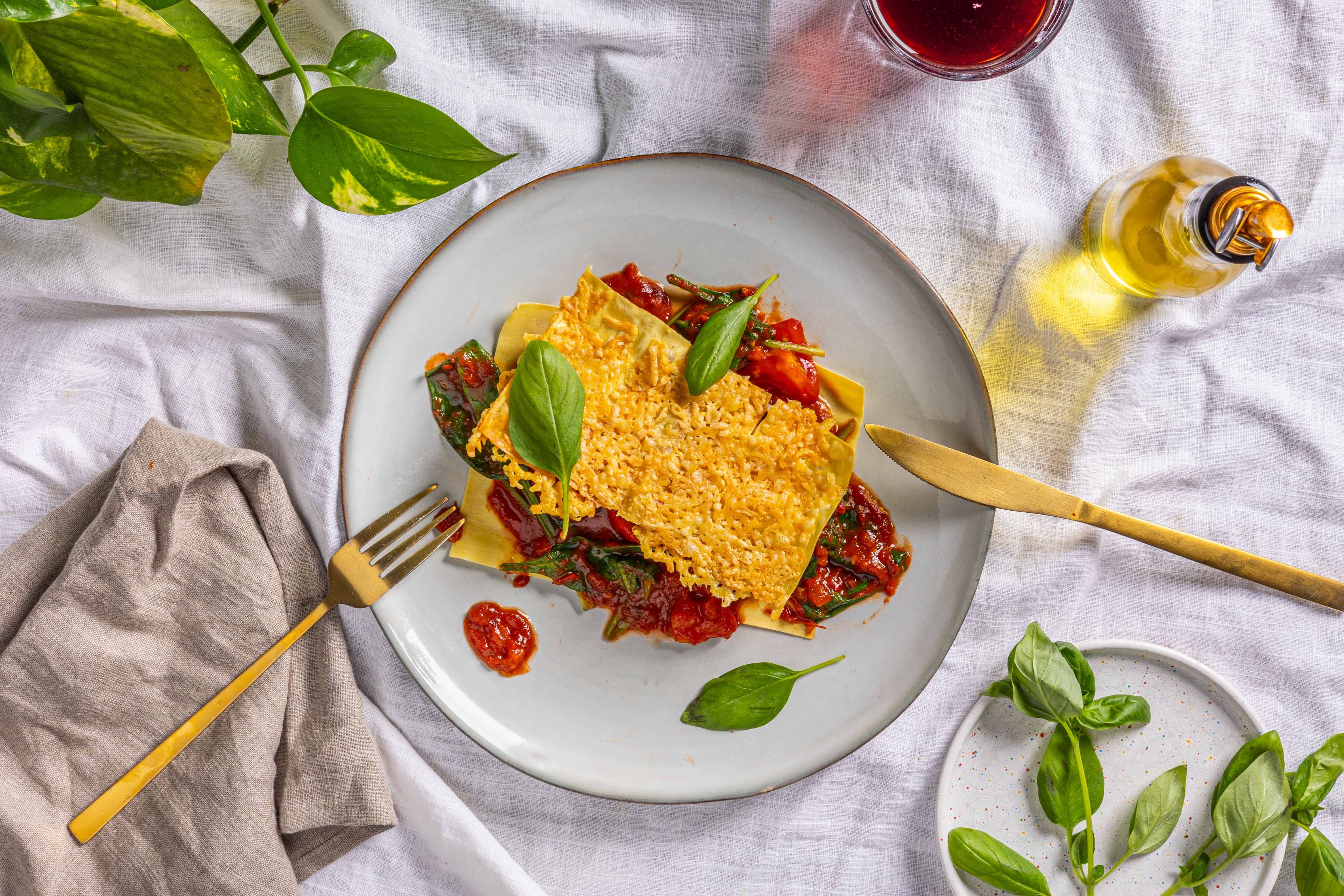 Open lasagne met krokante twist