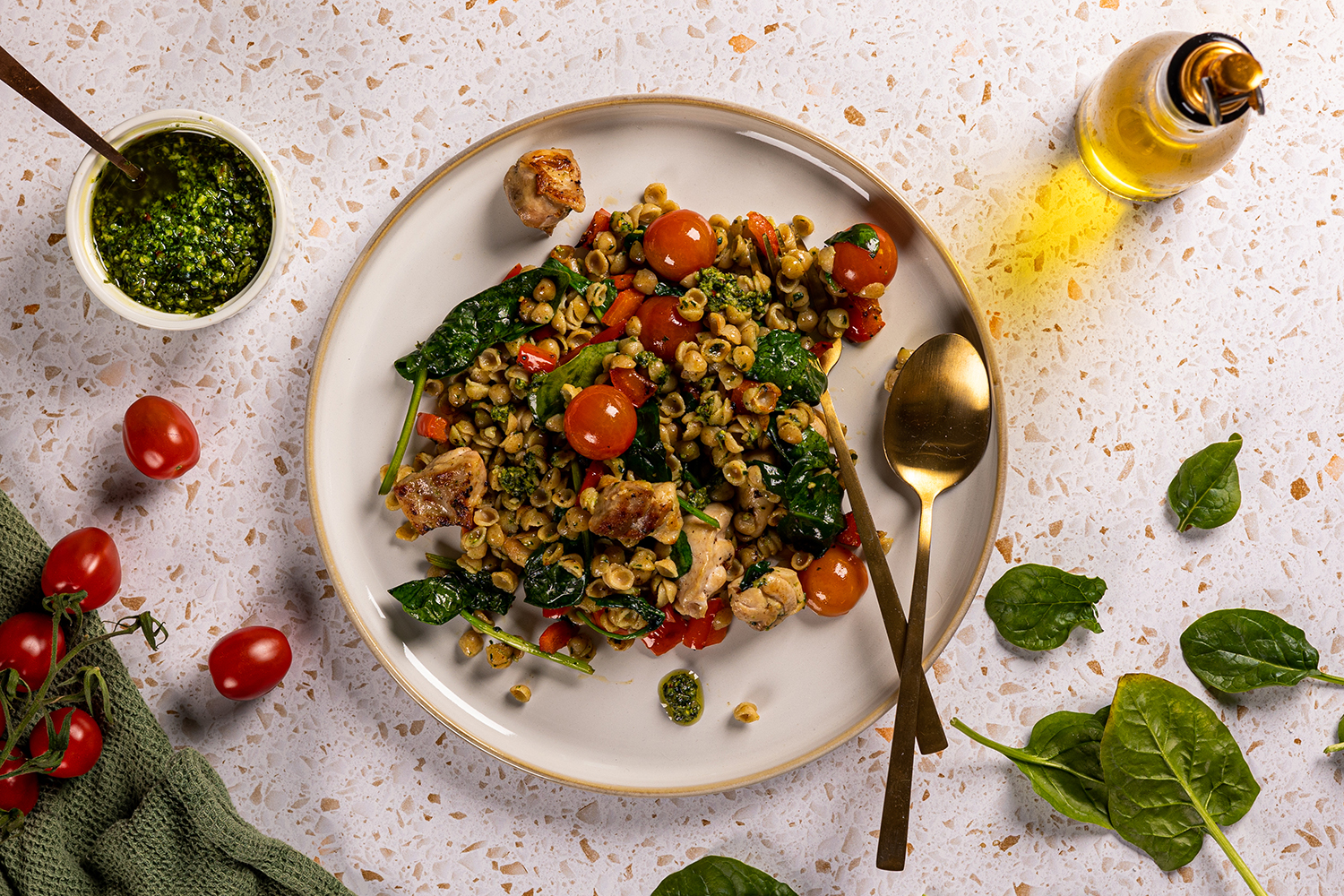 Conchigliettes met pesto