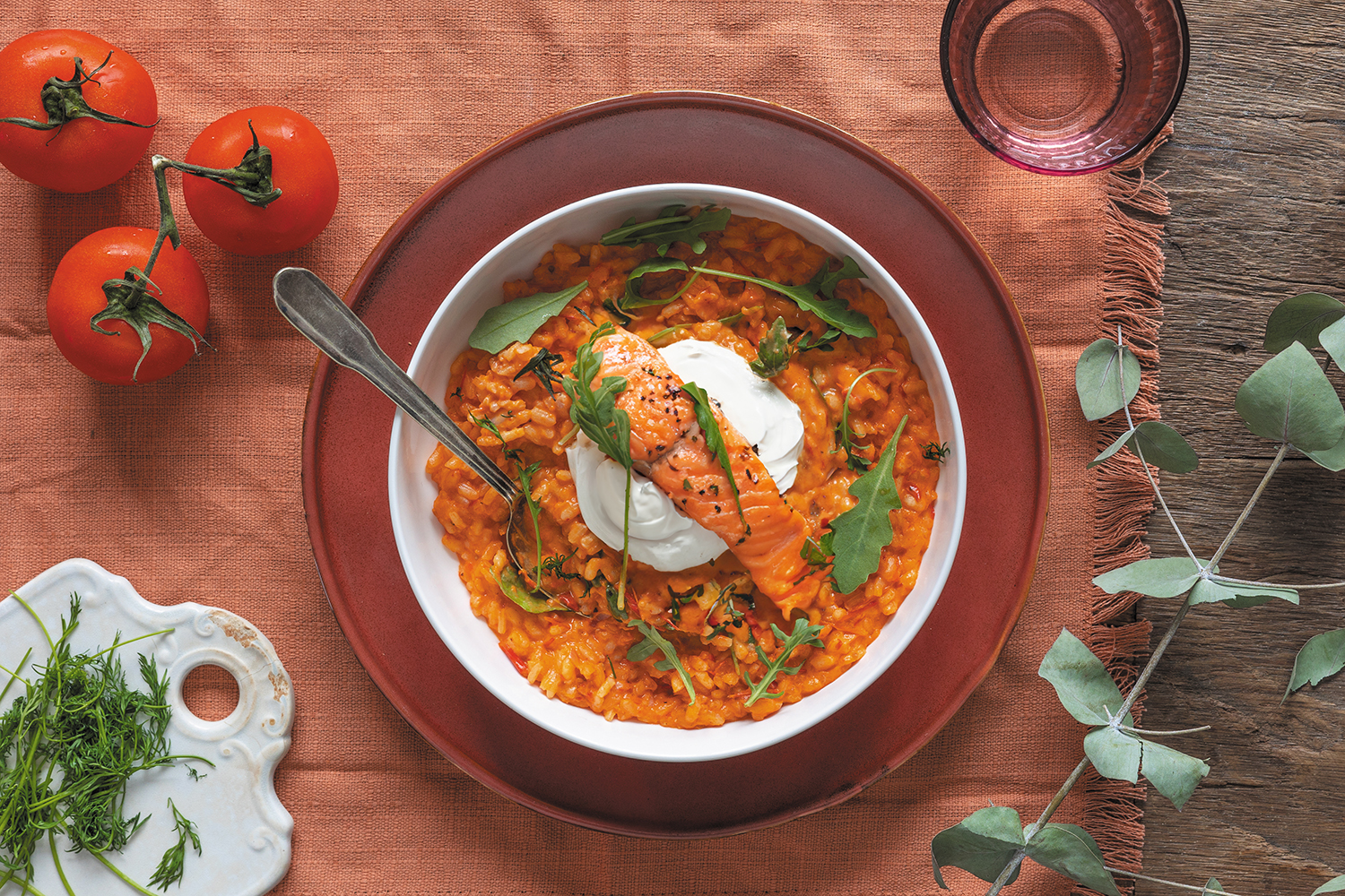Smeuïge paprika-tomatenrisotto