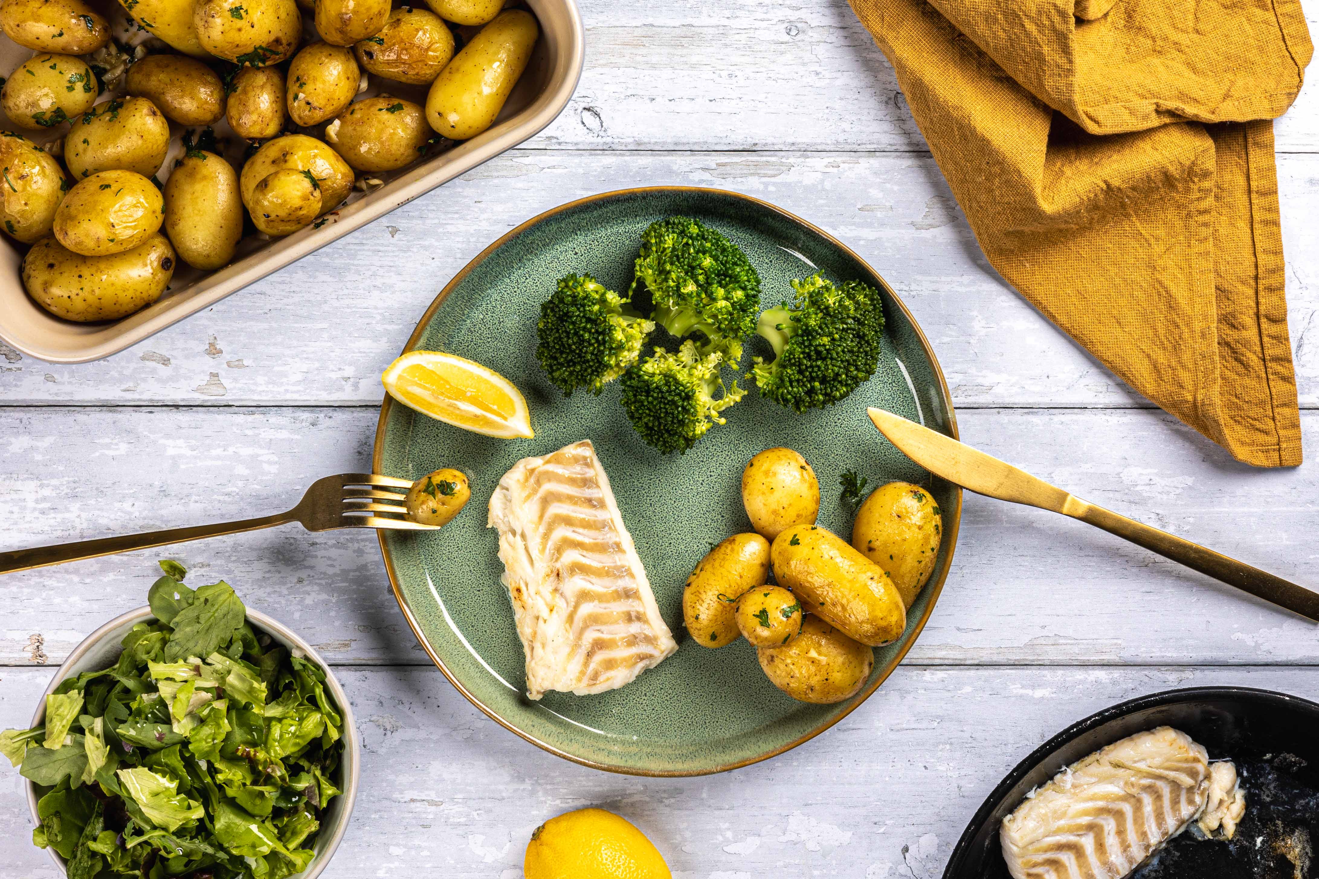 Tarbot met krieltjes uit de oven