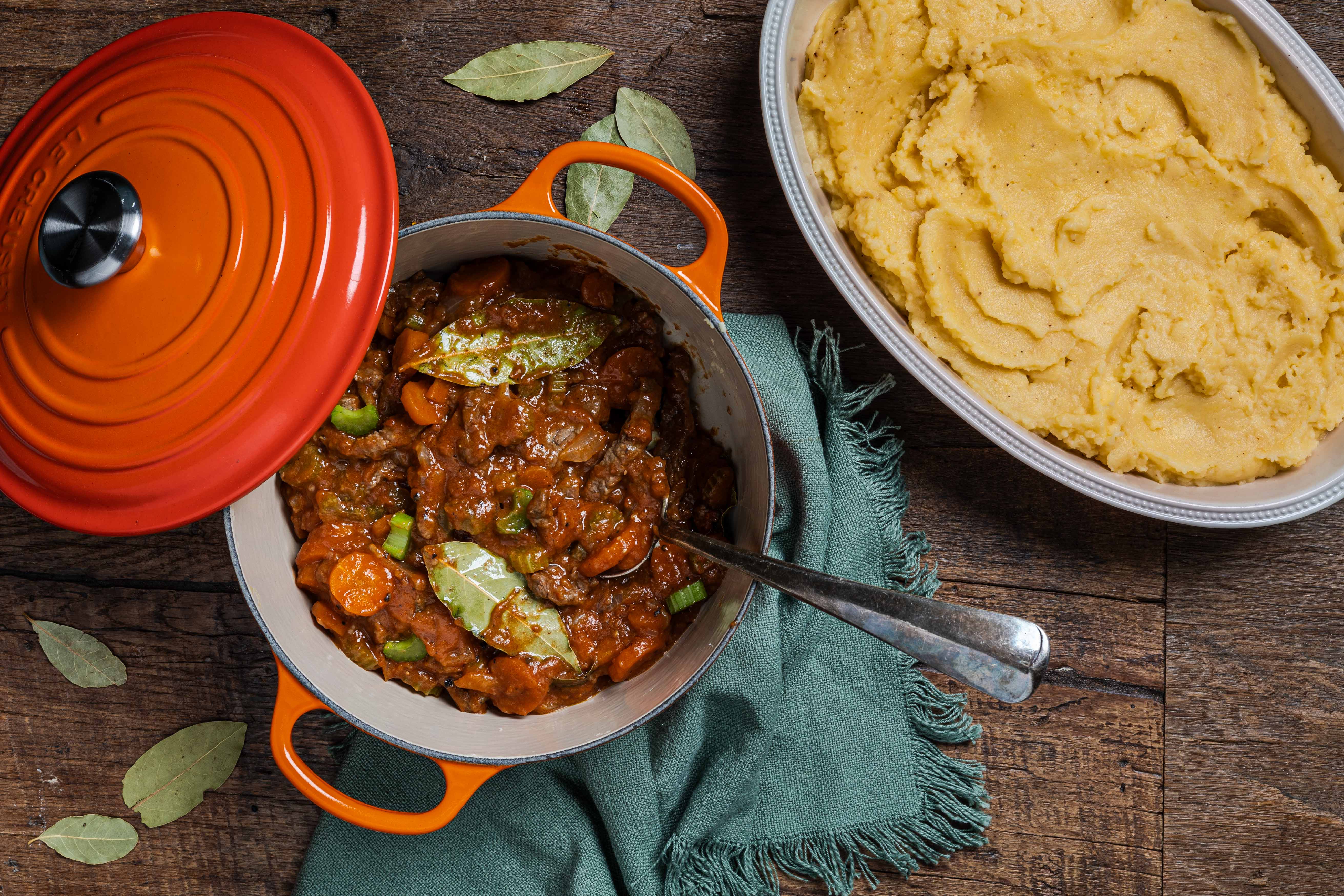 Snelle stoof met aardappelpuree