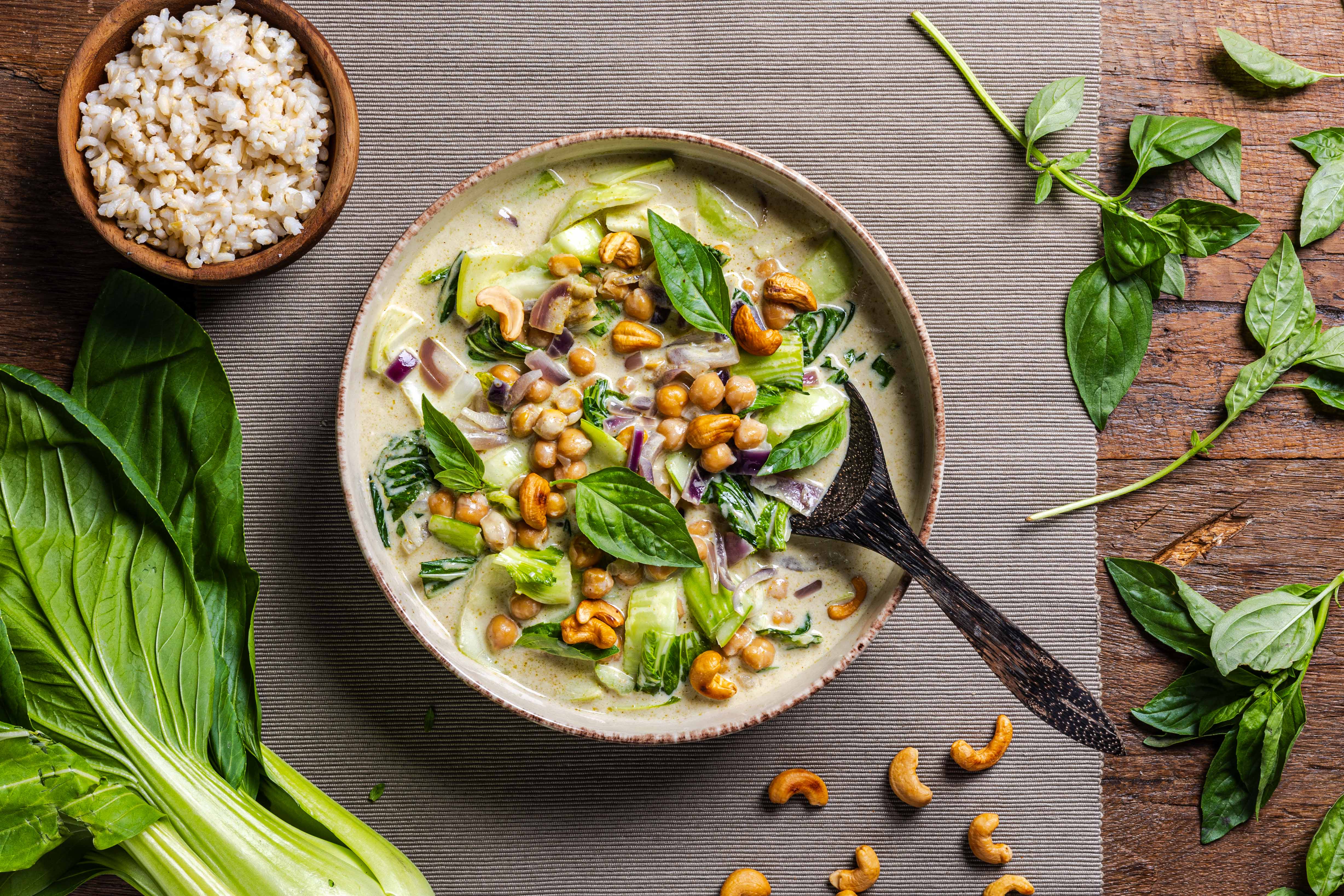 Groene kikkererwtencurry
