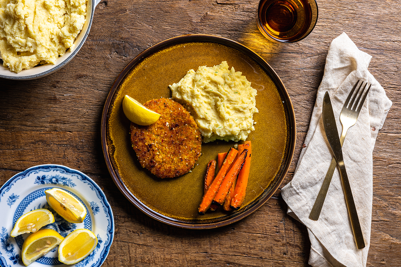 Schnitzel met aardappelpuree