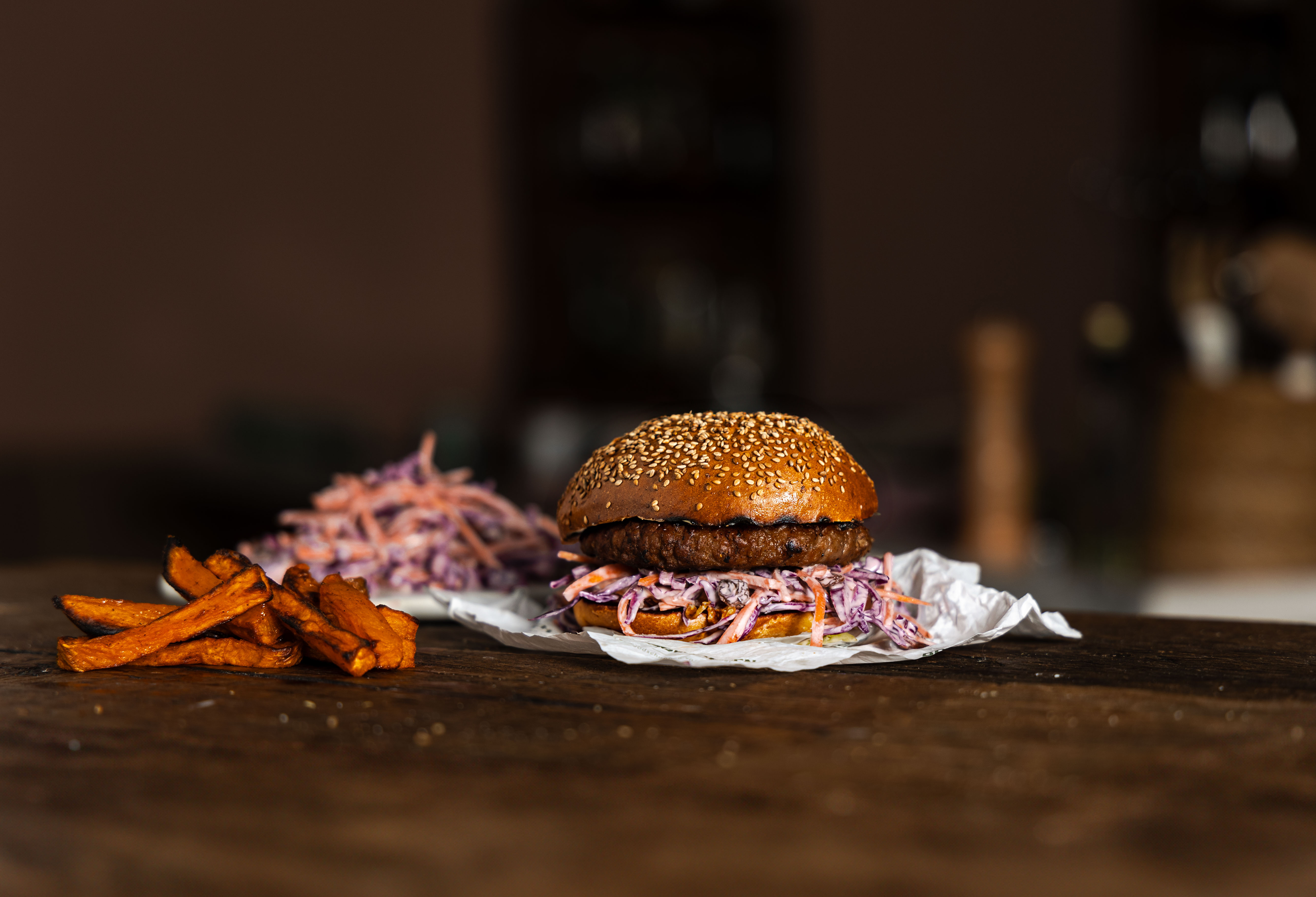 Oesterzwamburger met koolsalade