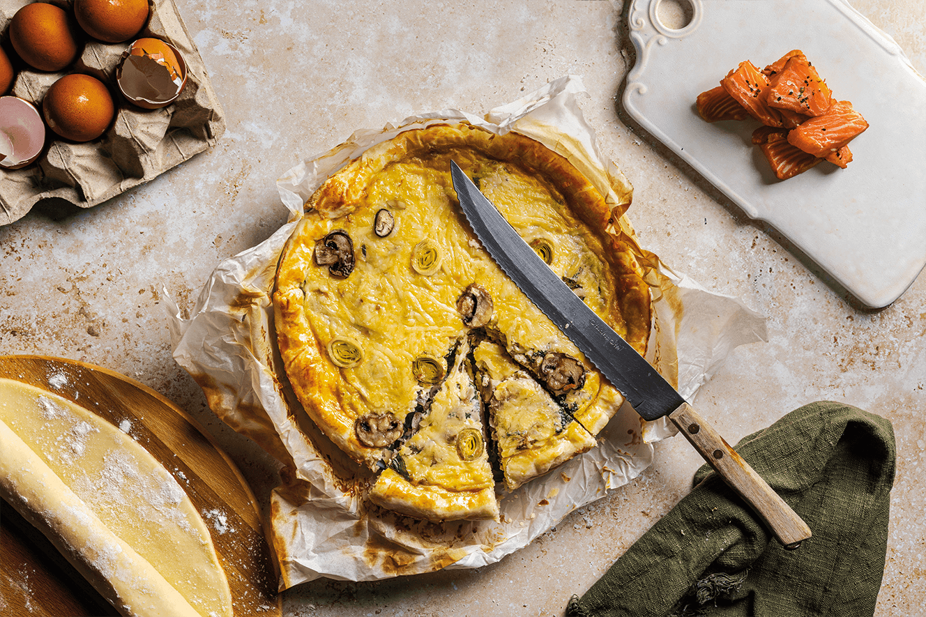 Quiche met gerookte zalm