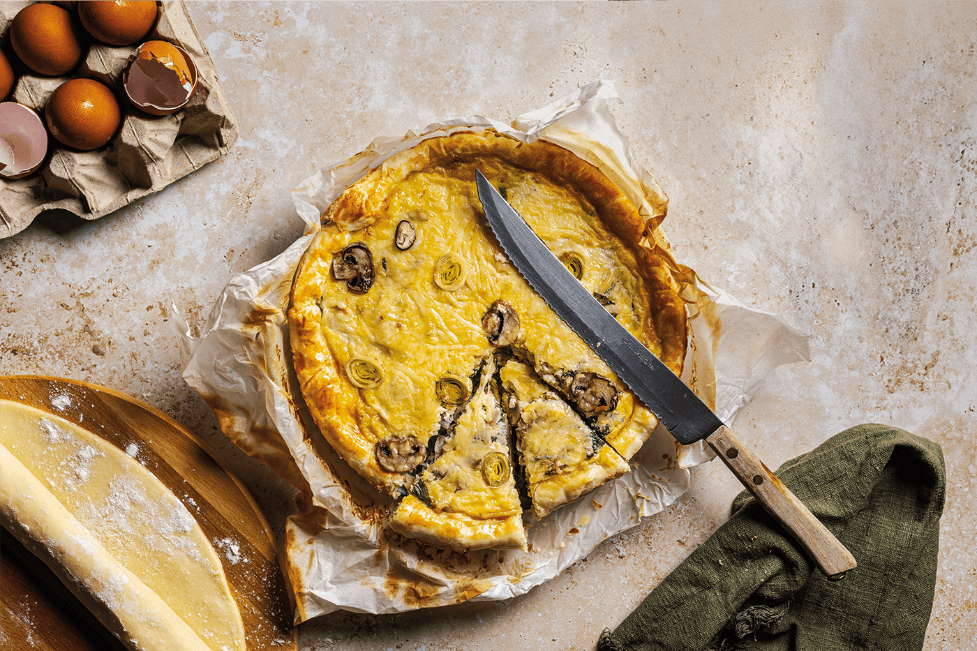 Quiche met blauwe kaas