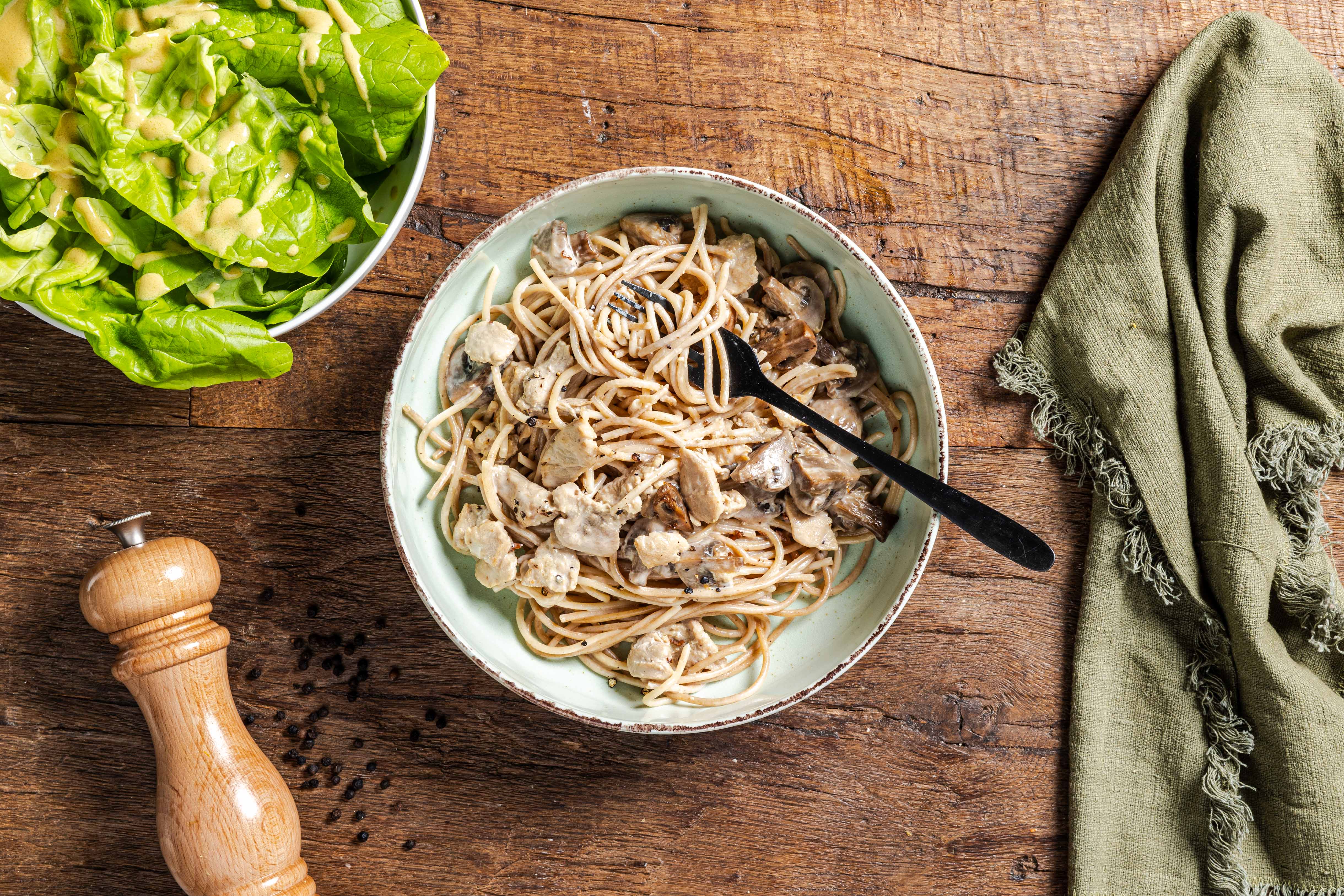 Spaghetti met champignonsaus
