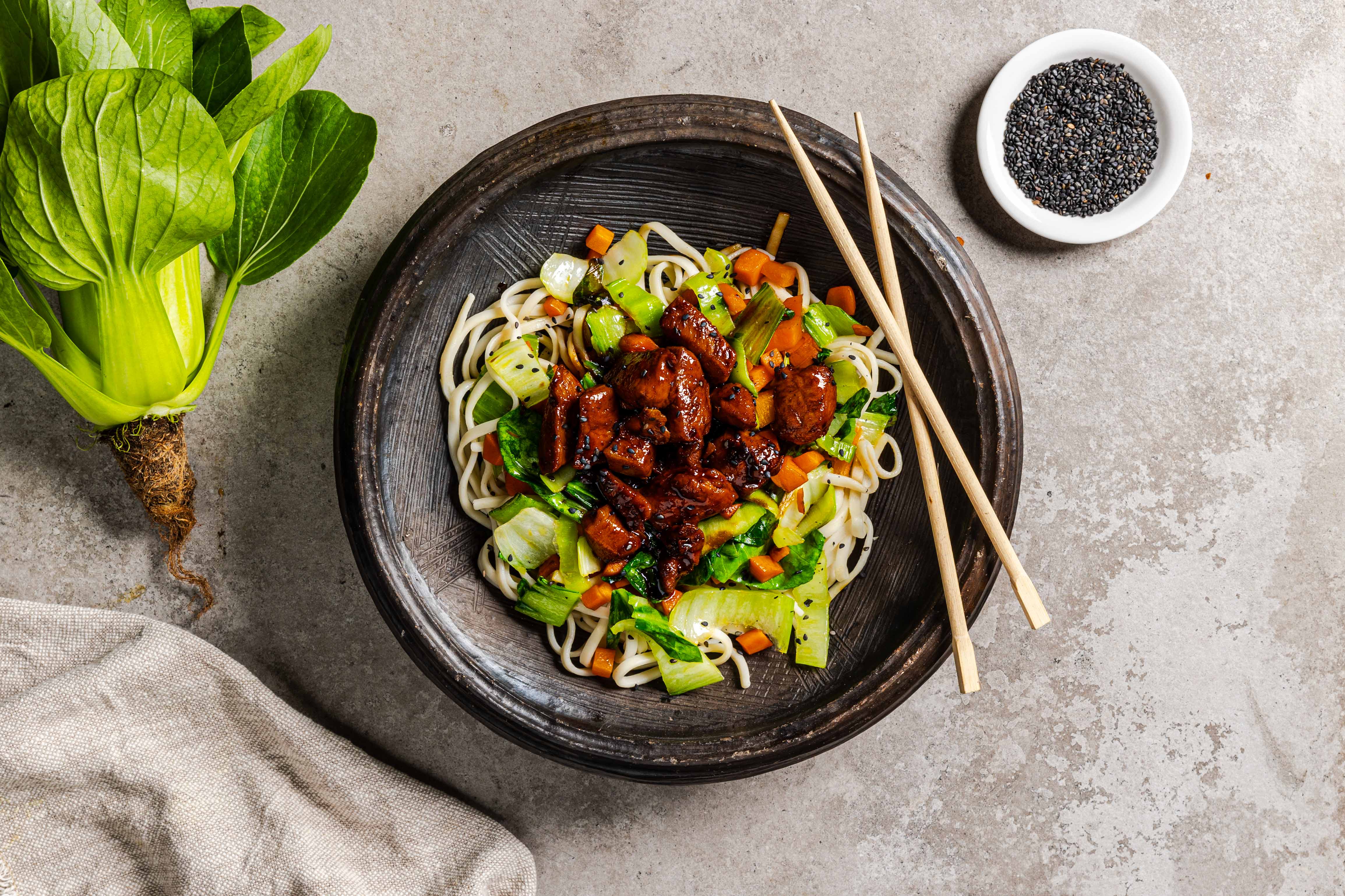 Seitan teriyaki met paksoi