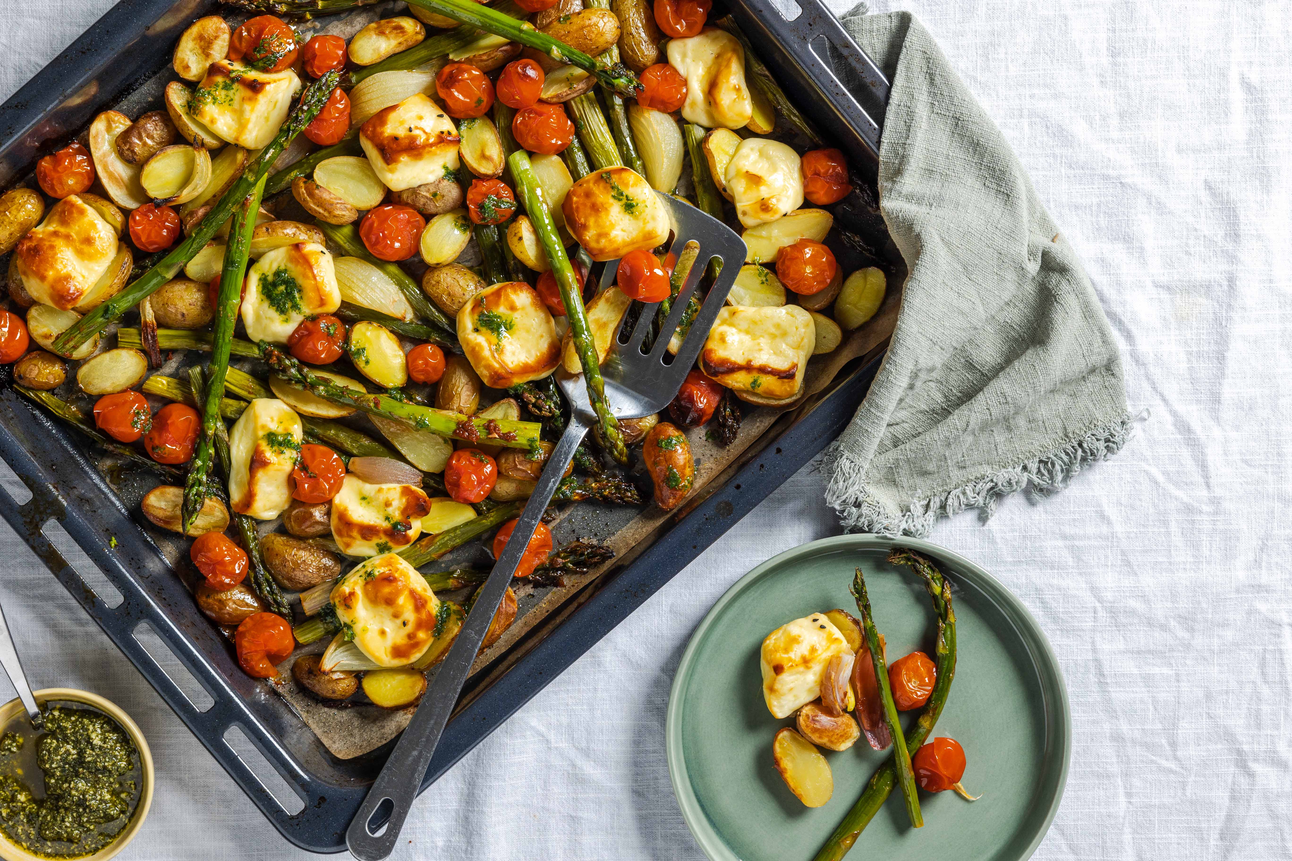 Traybake van grillkaas,