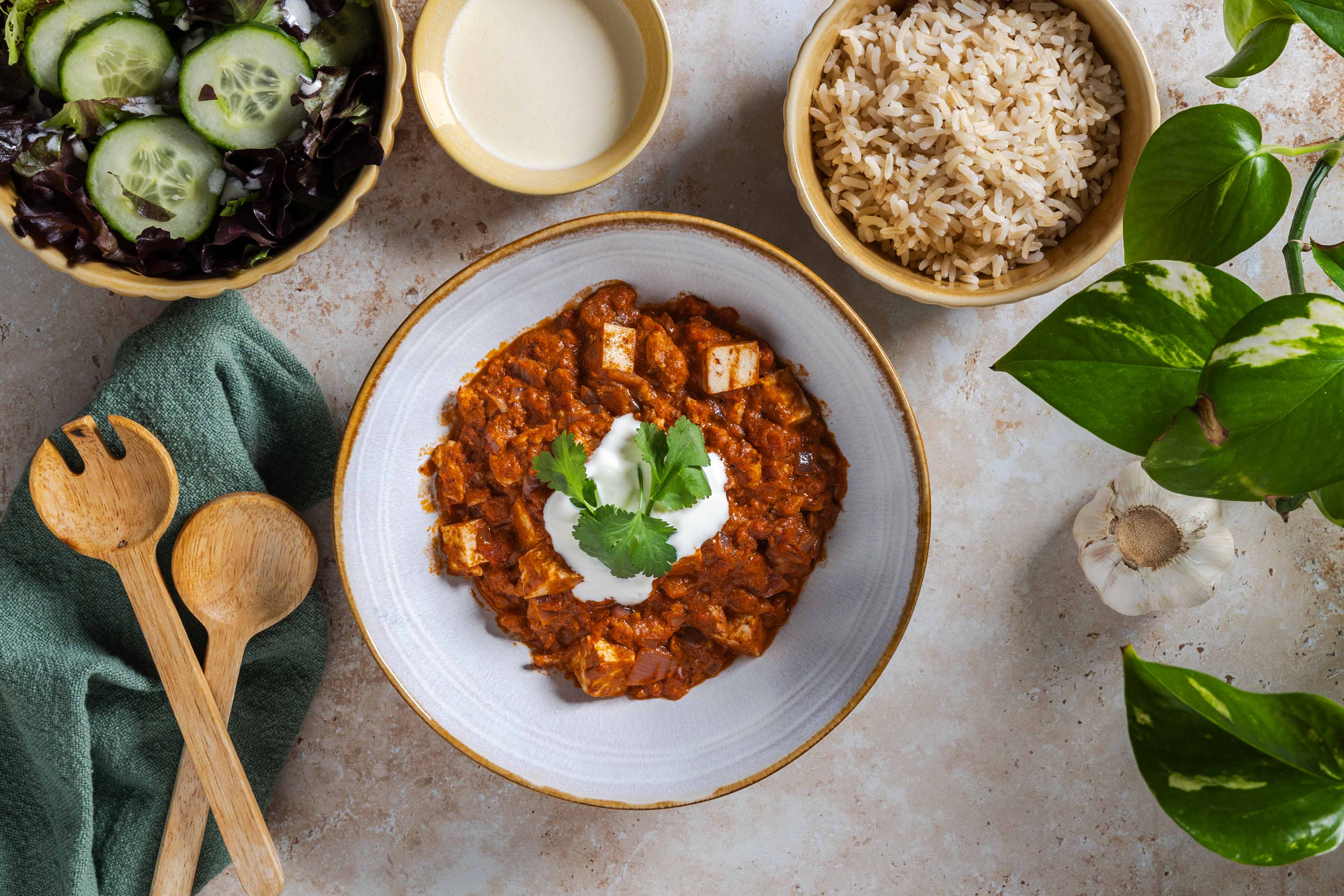 Indiase curry met tofu,