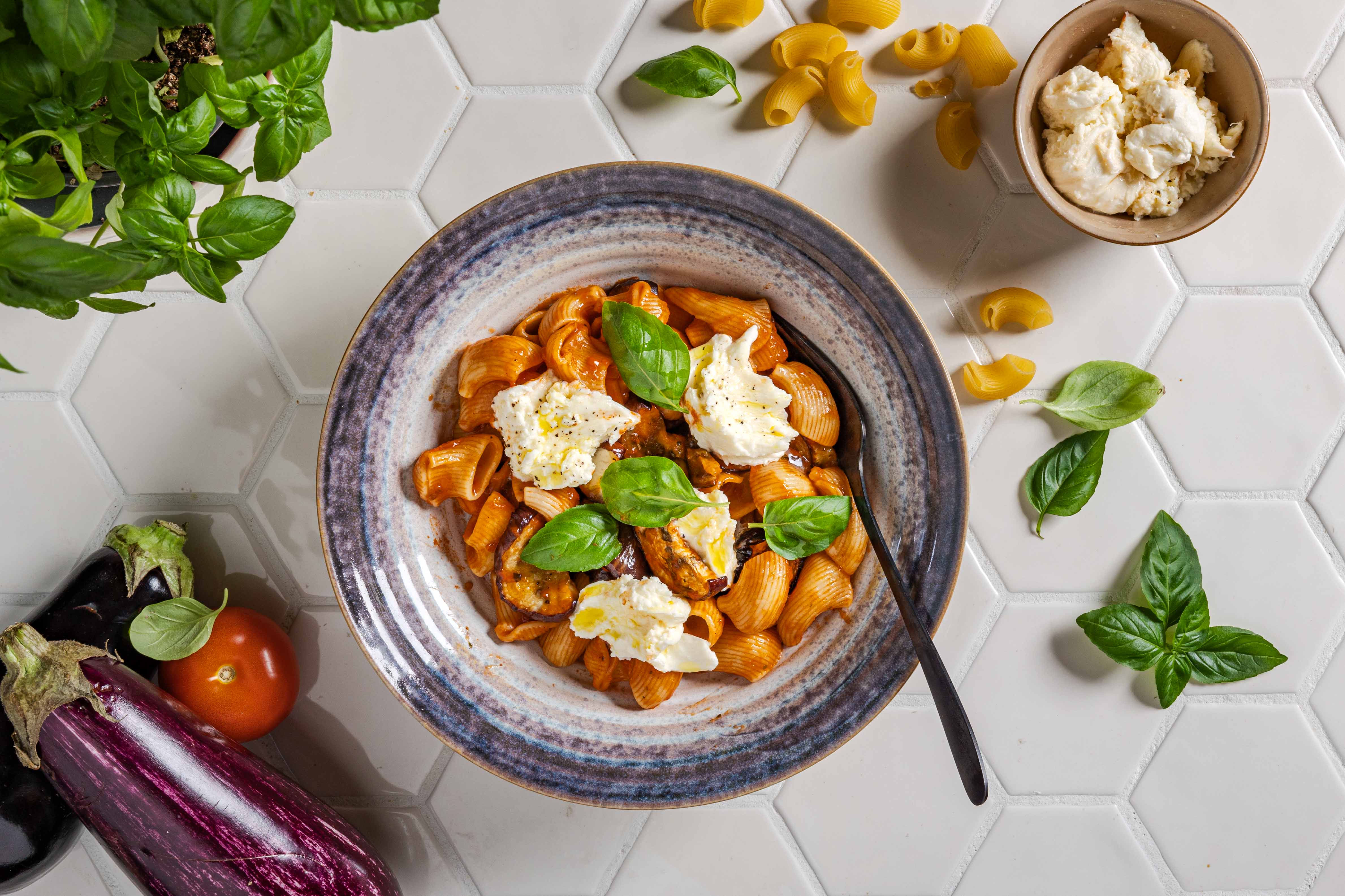 Pasta pomodoro met buffelmozzarella