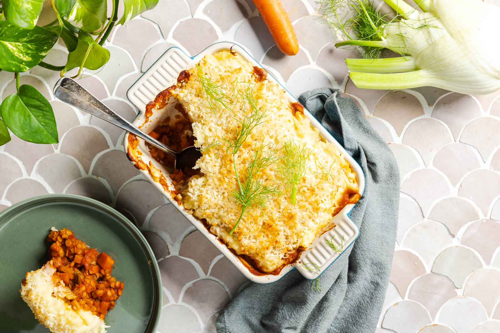 Cottage pie met linzen