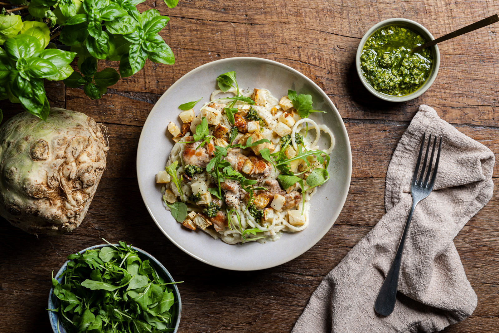 Pasta met knolselderij