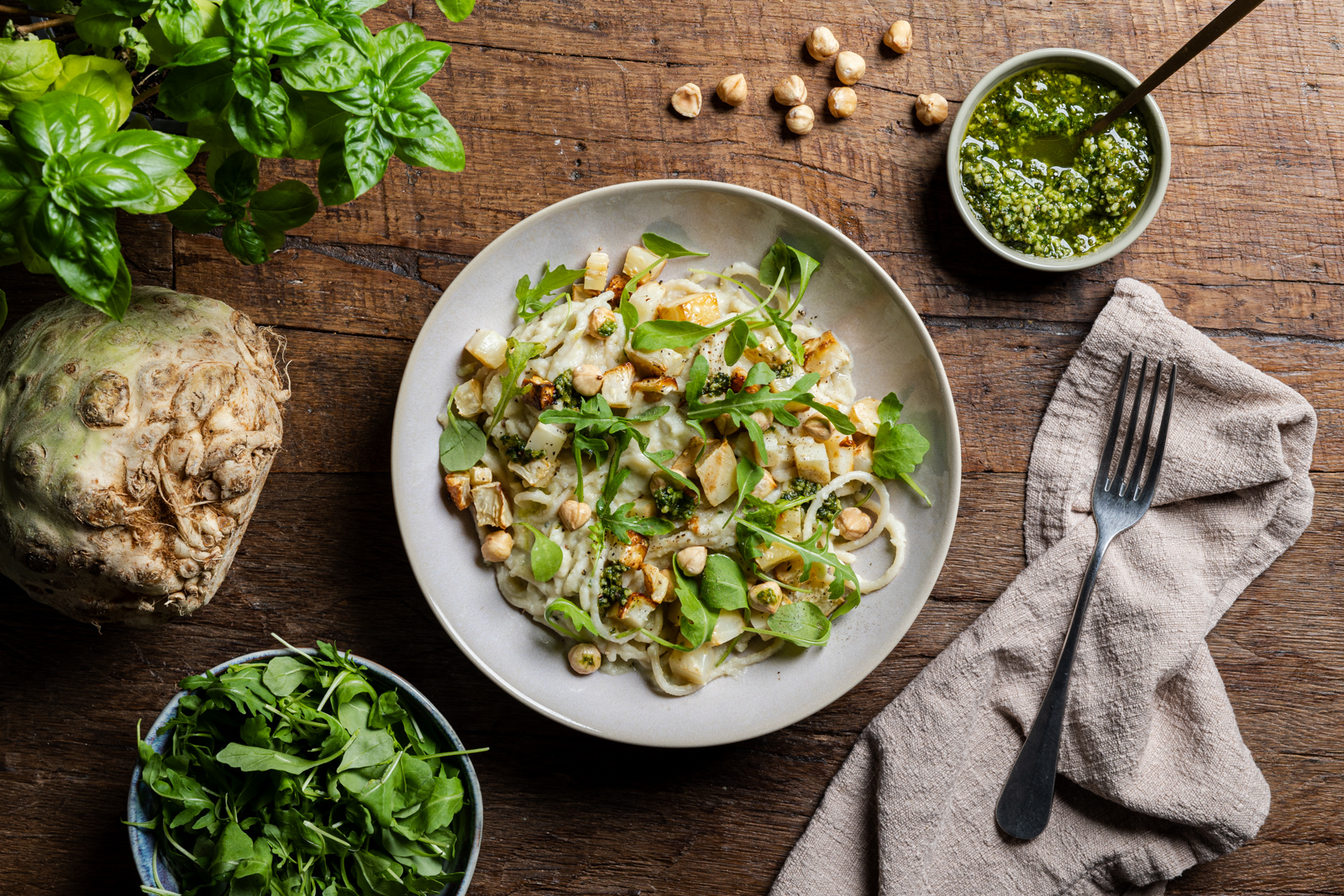 Pasta met knolselderij