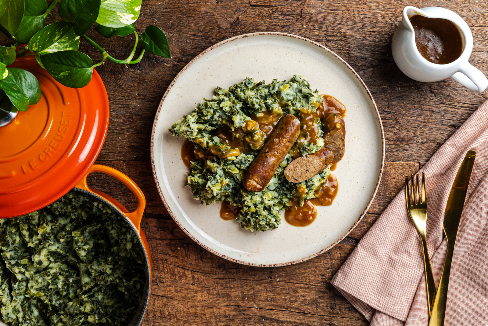 Boerenkoolstamppot met vegan worst