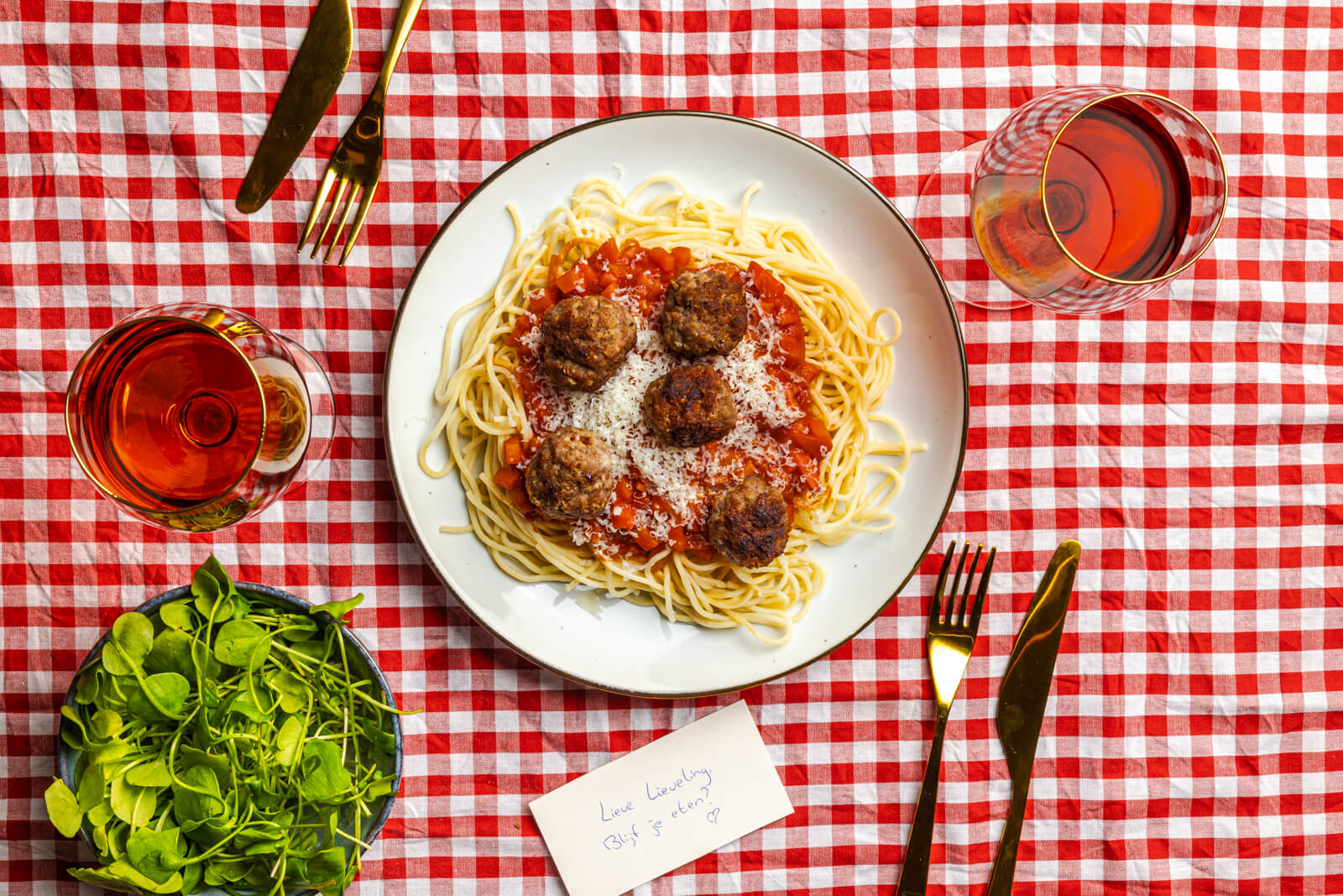 Spaghetti met gehaktballetjes