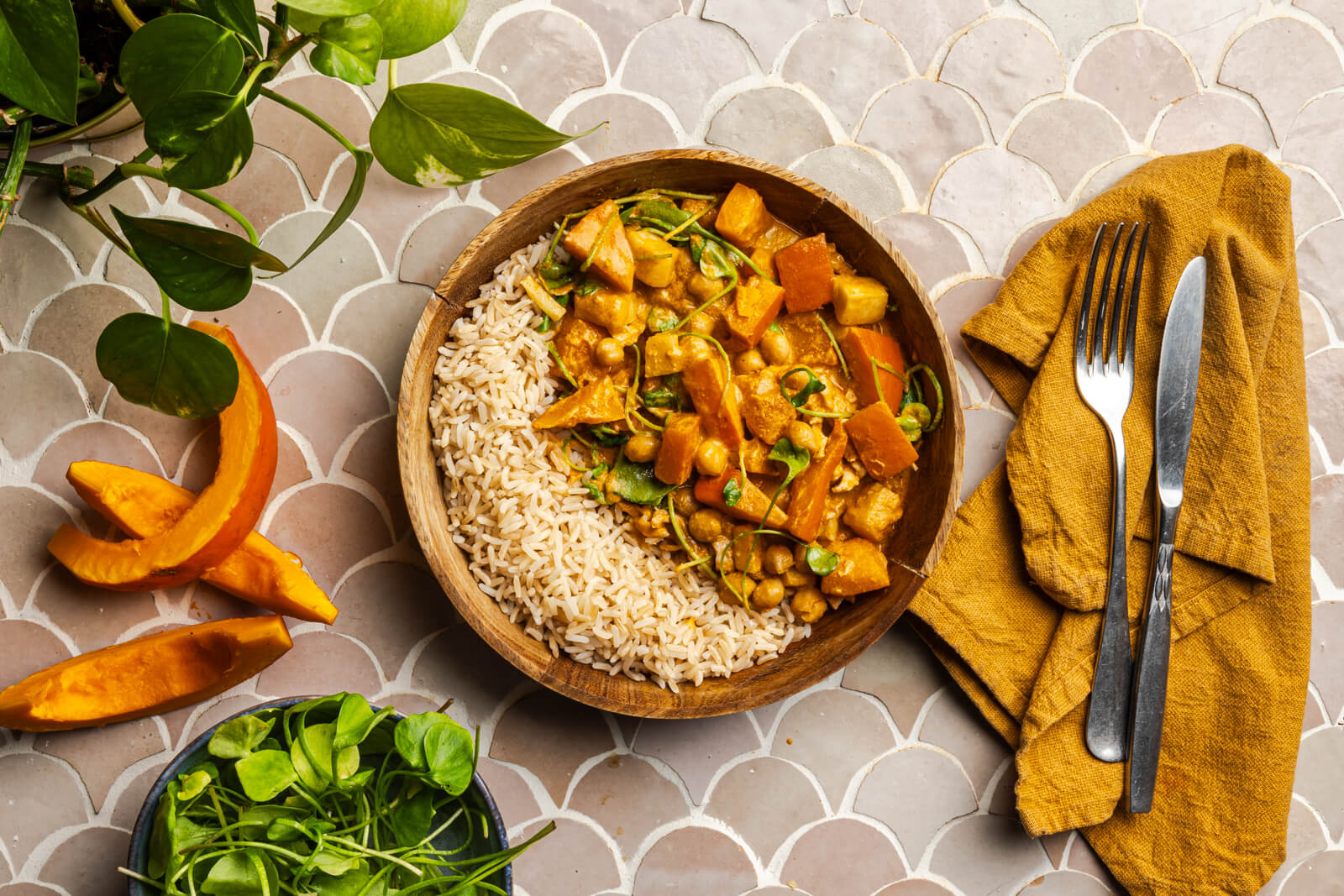 Kikkererwtencurry met pompoen
