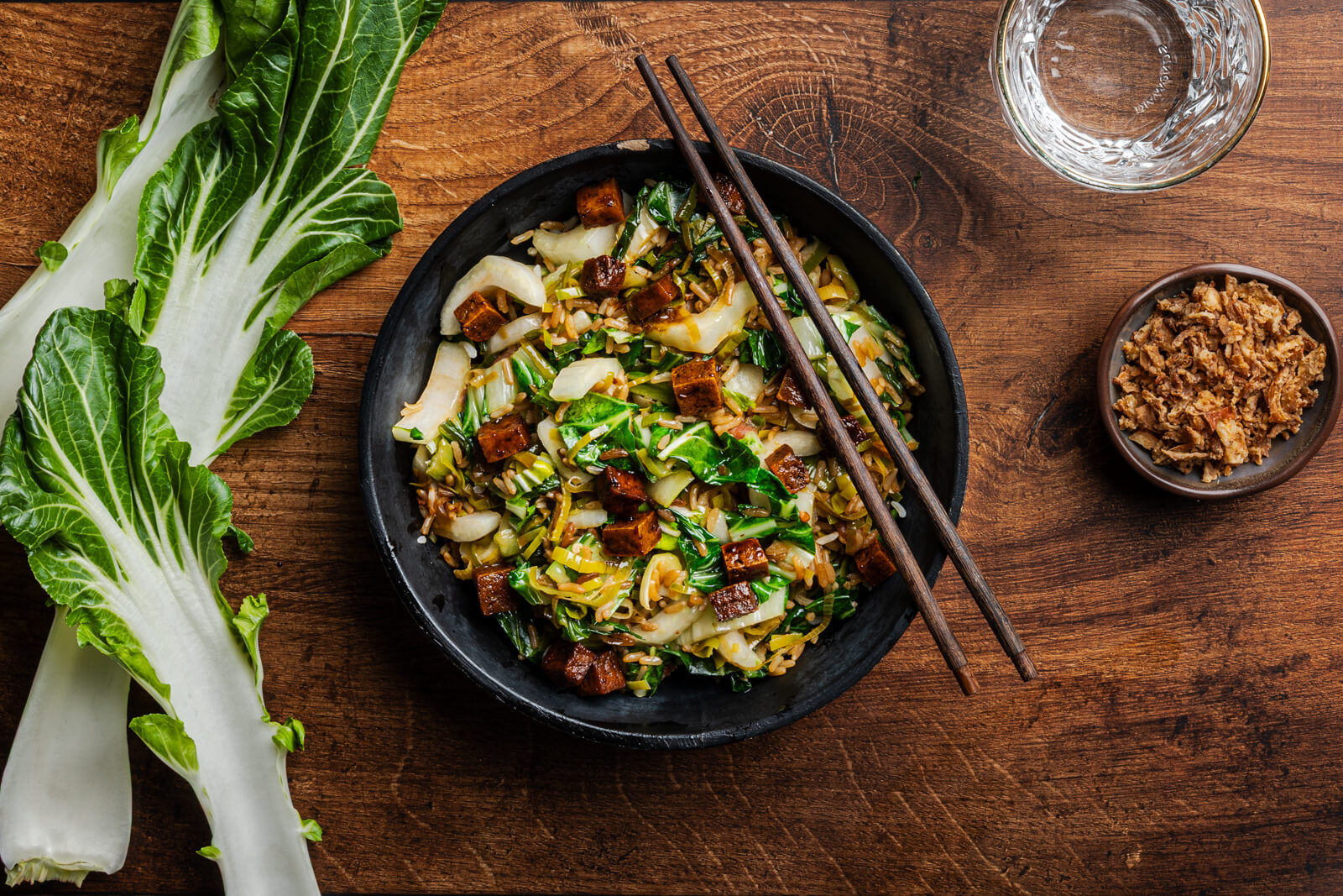 Shanghai rijst met gerookte tofu