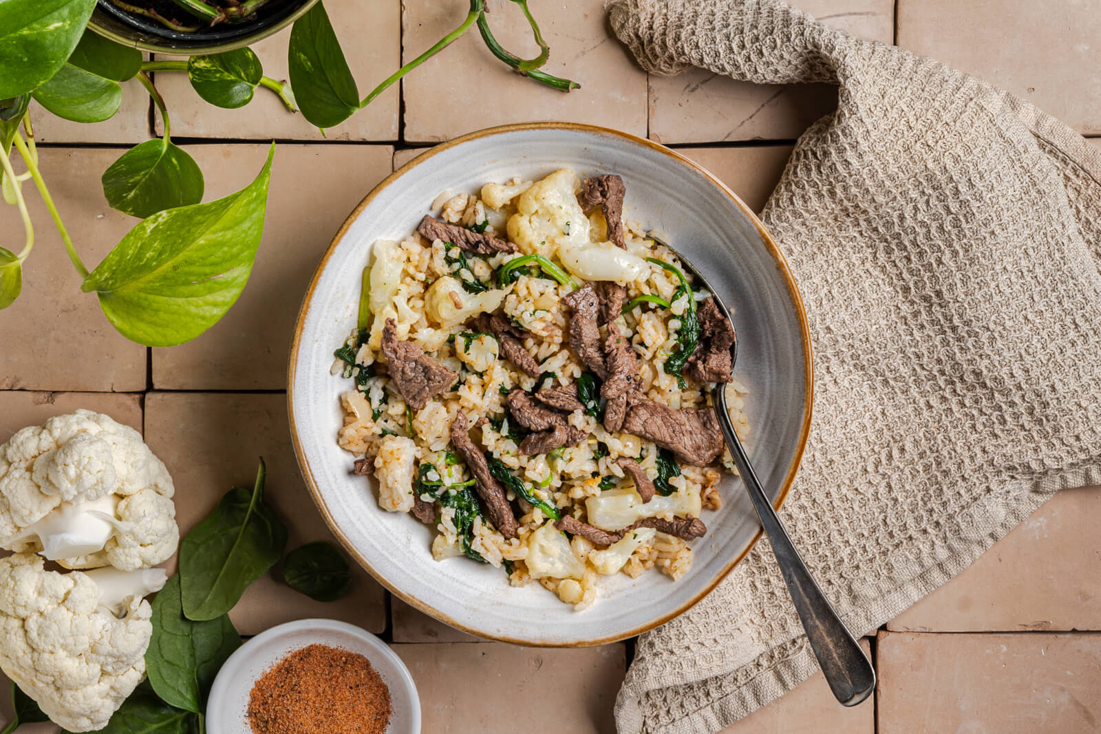 Cajun-rijst met rundergehakt