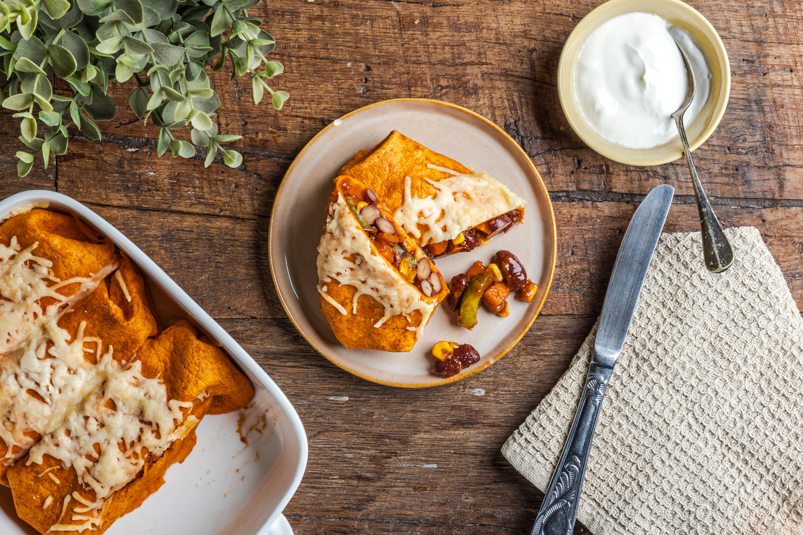 Burrito's met chili sin carne