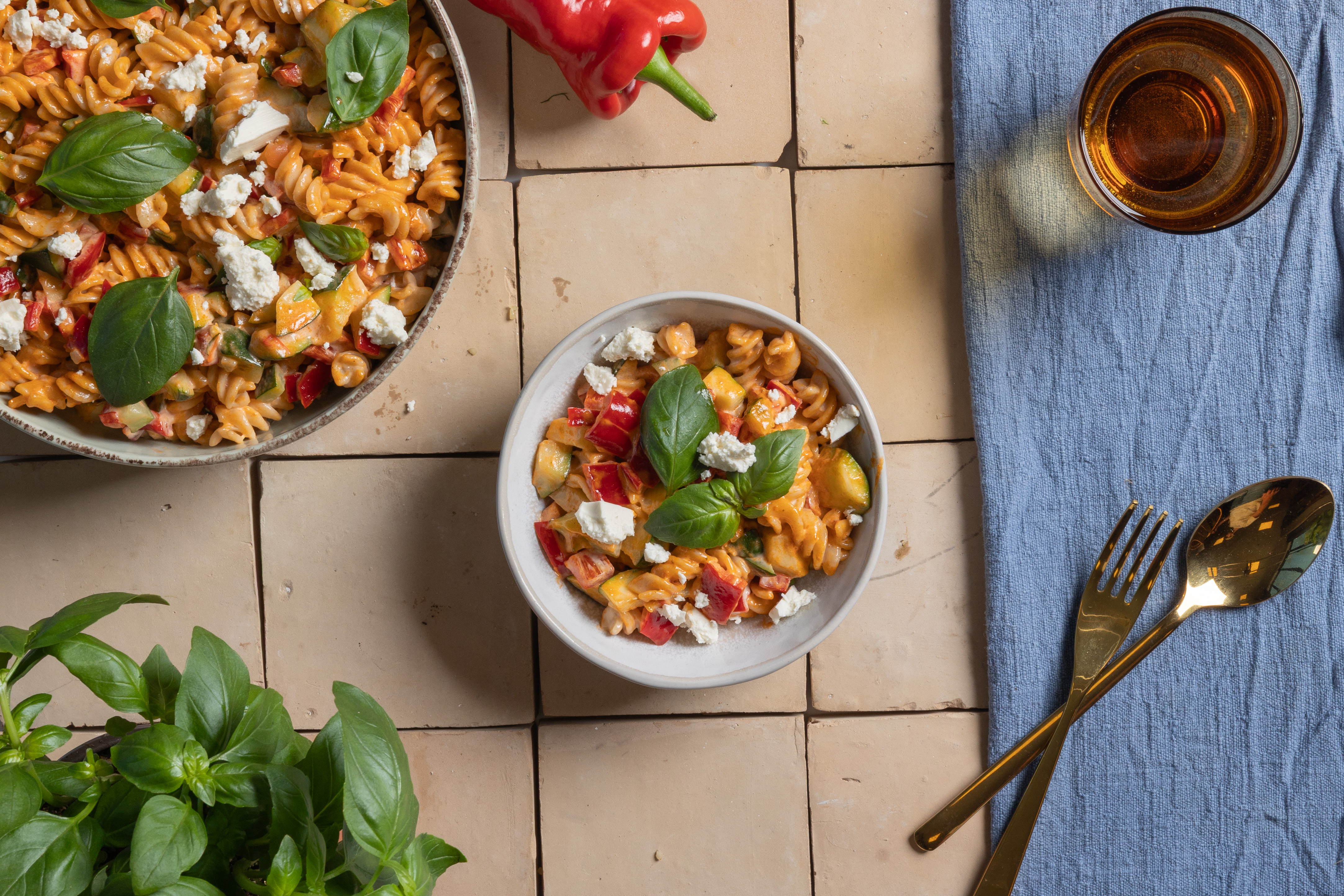 Pastasalade met feta