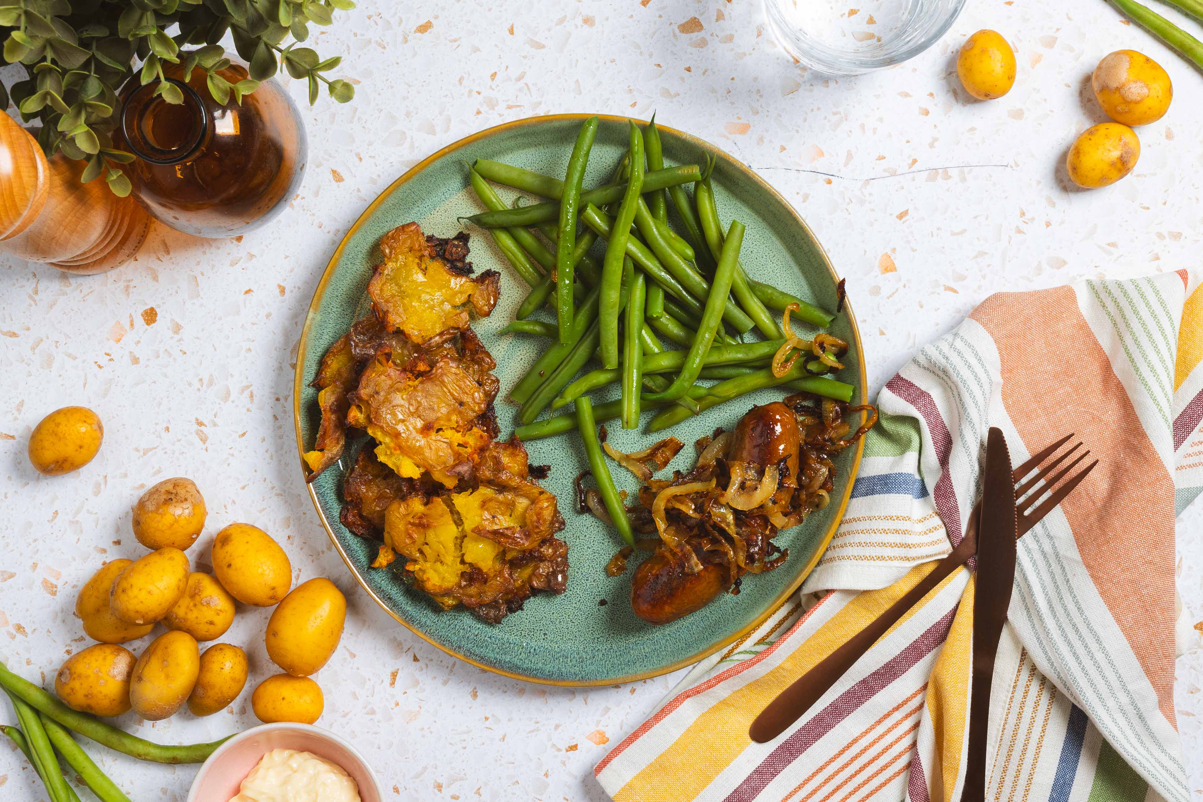 Pletpiepers met sperziebonen,