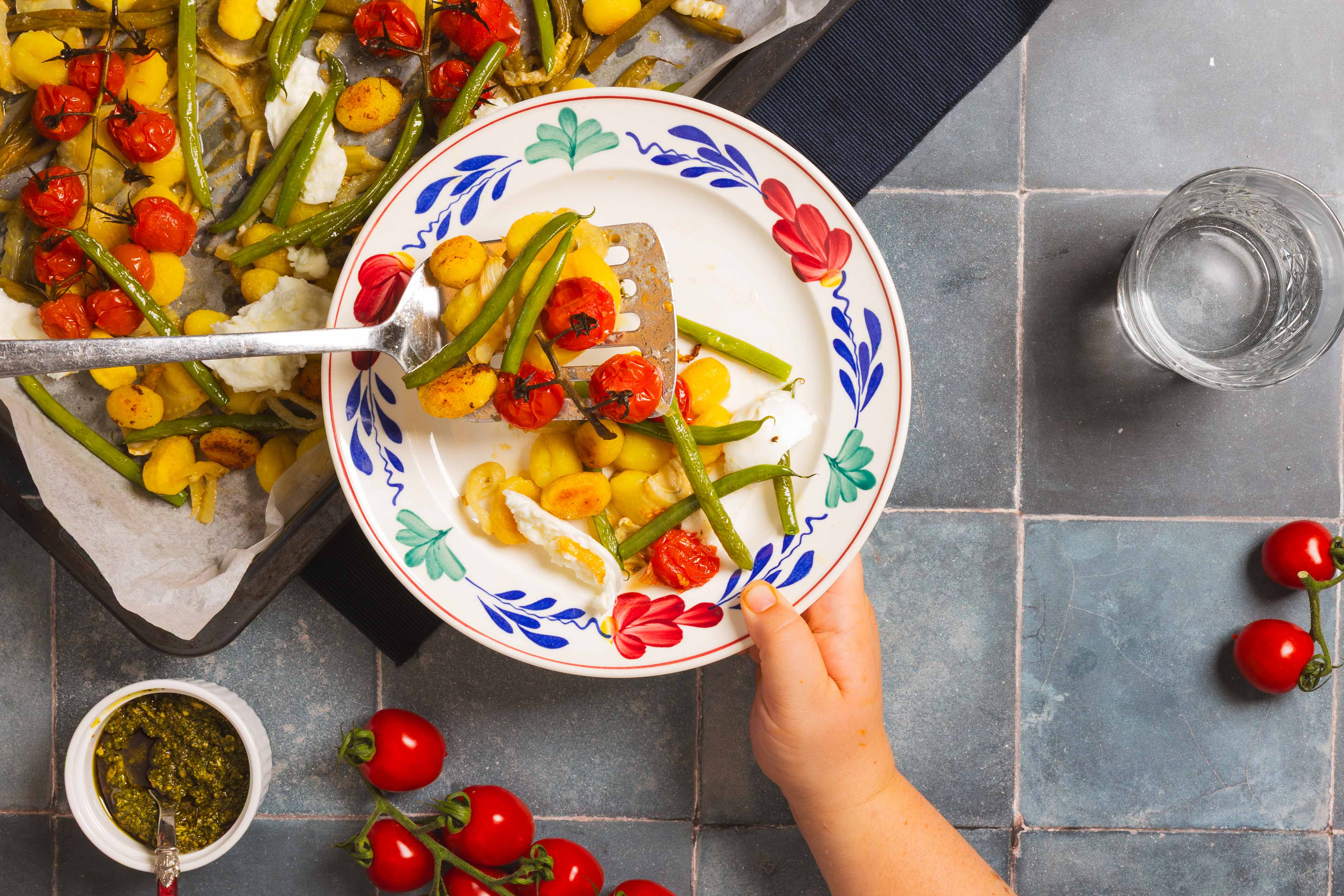 Traybake met mozzarella,