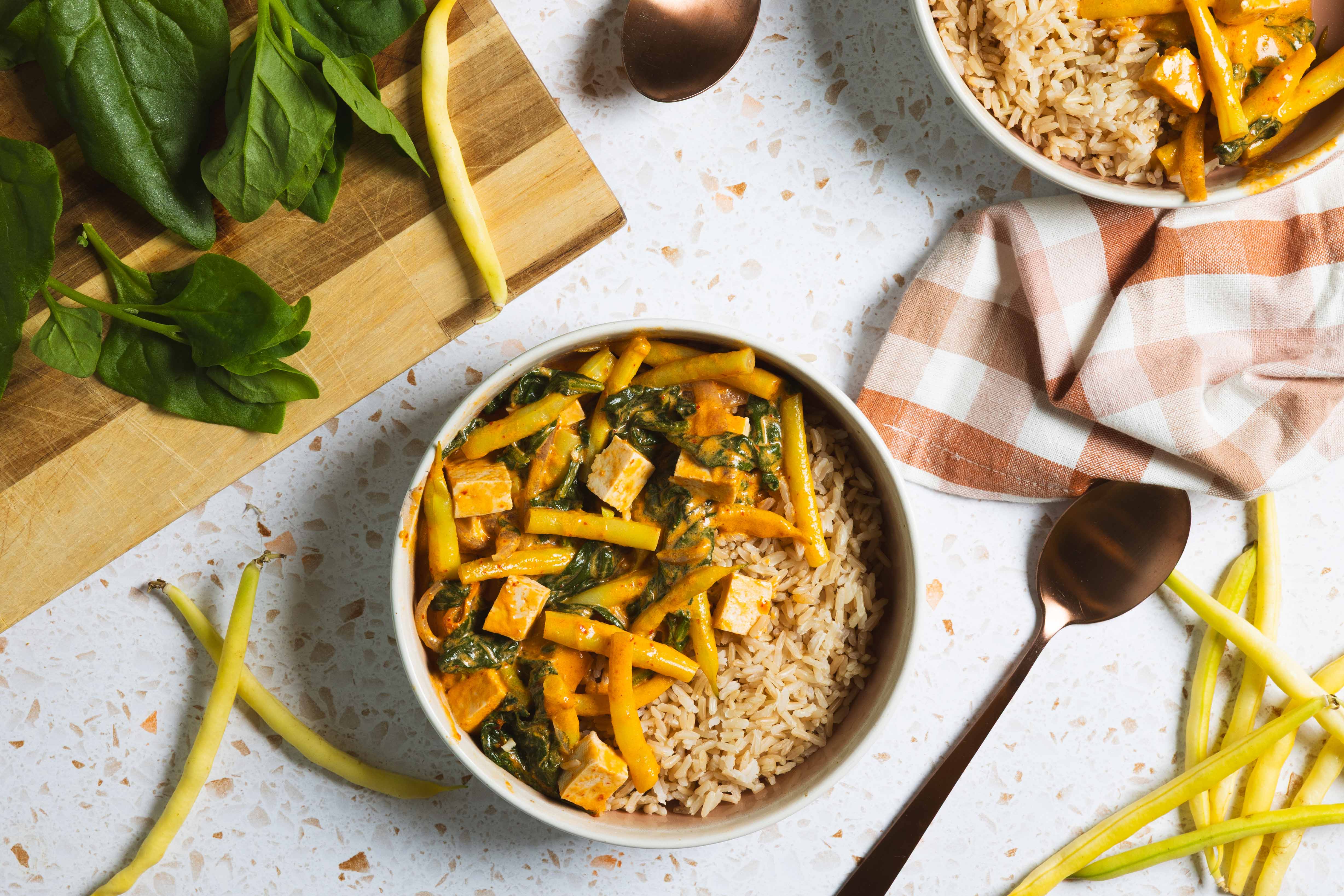 Thaise rode curry met tofu