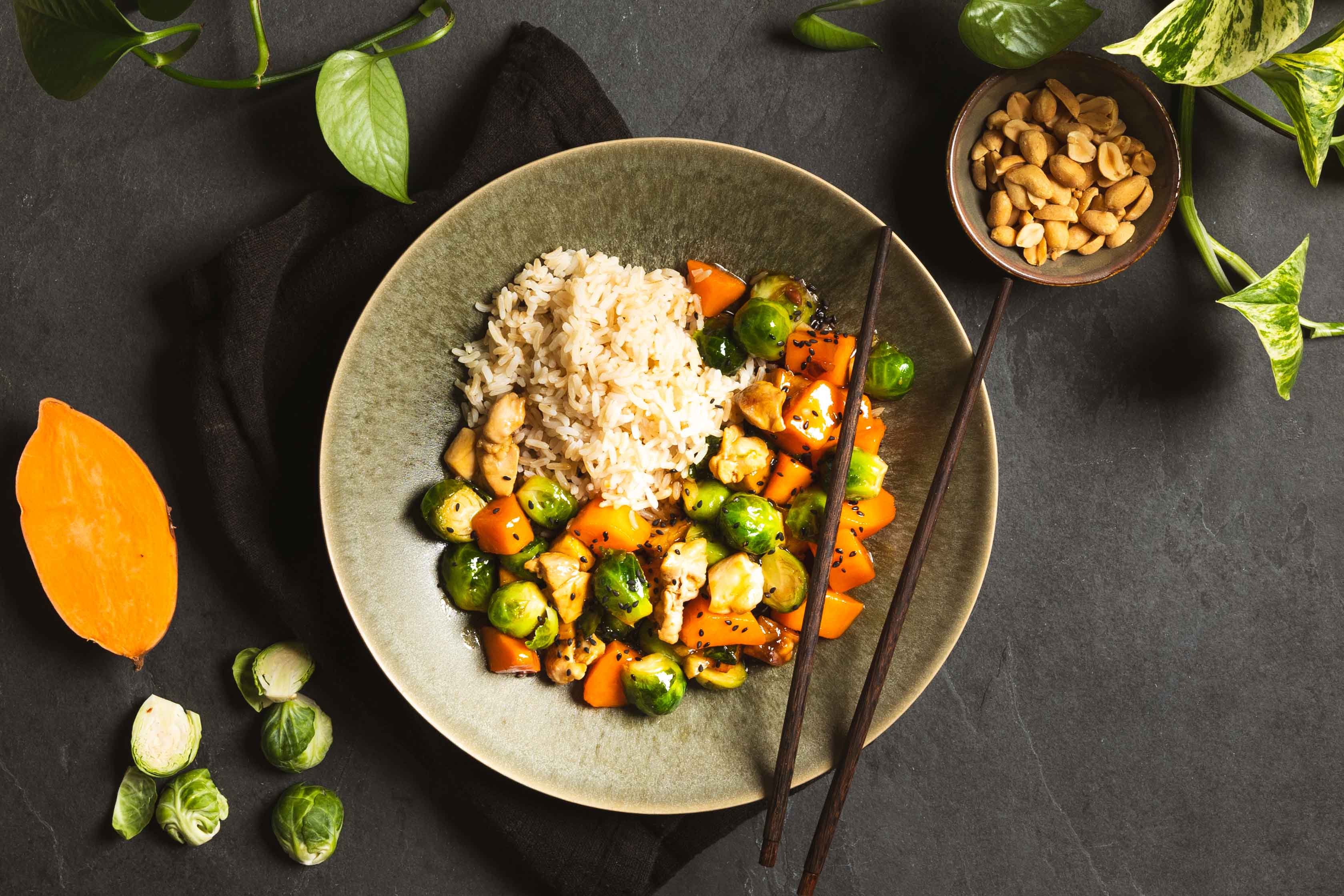 Spruitjes-teriyaki met kip