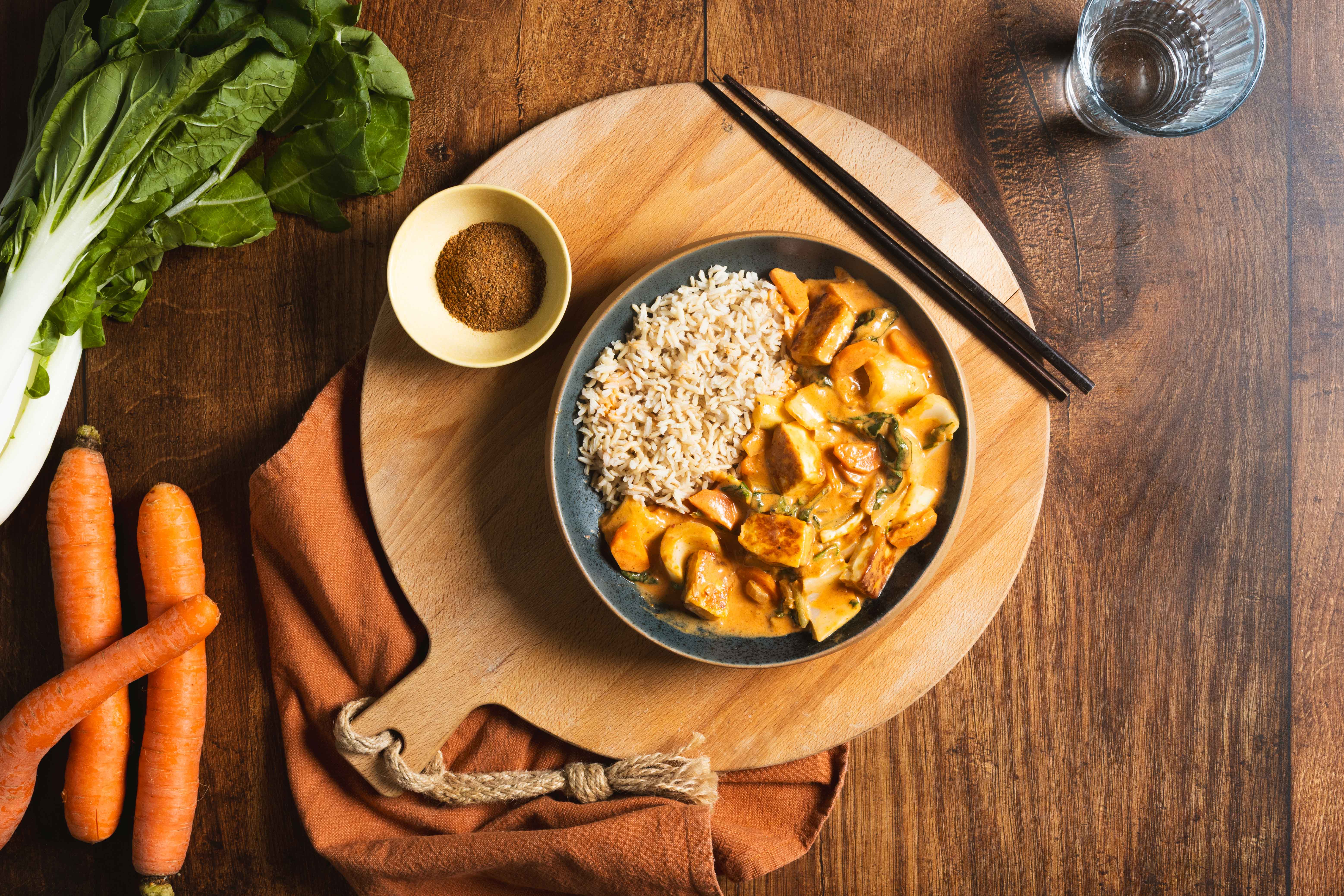 Indiase curry met paneer